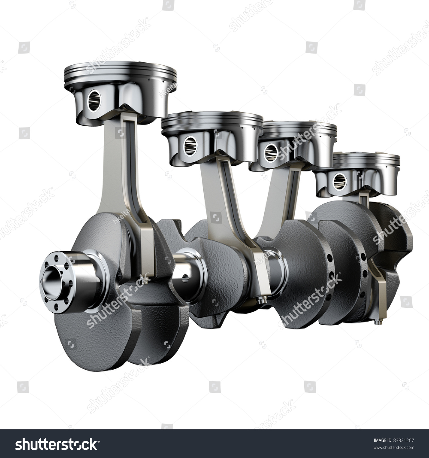 Engine Pistons Connecting Rod Crankshaft Flywheel Stock Illustration ...