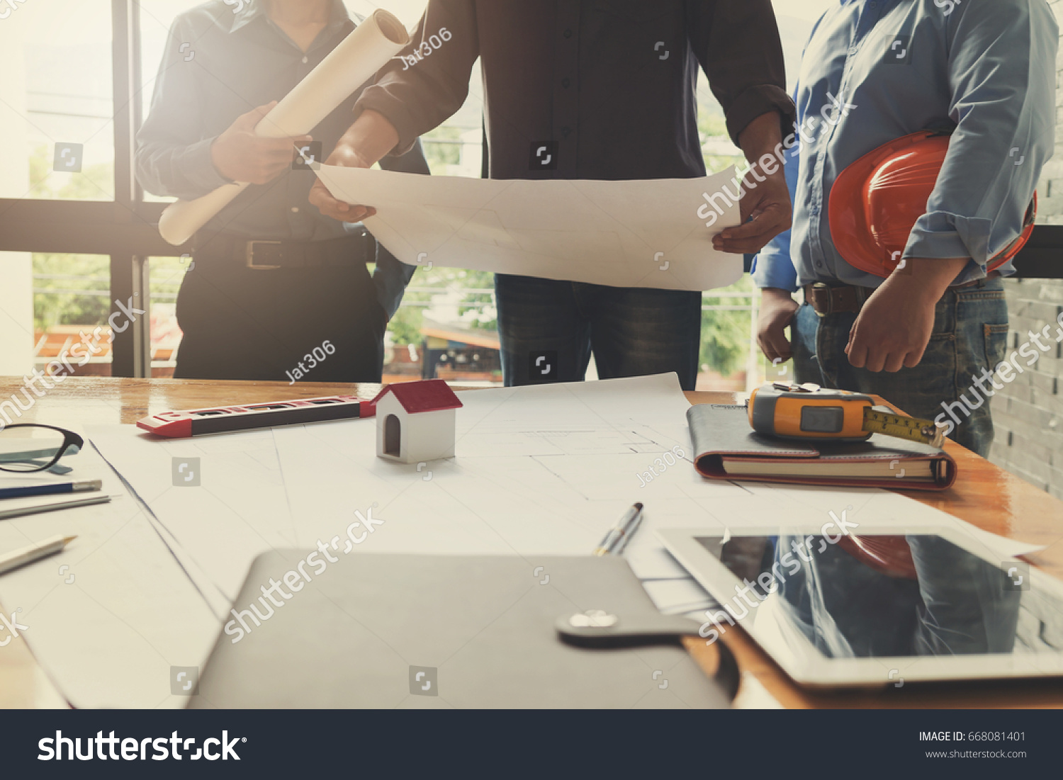 Engineer Architect Concept Engineer Architects Office Stock Photo (Edit Now) 668081401