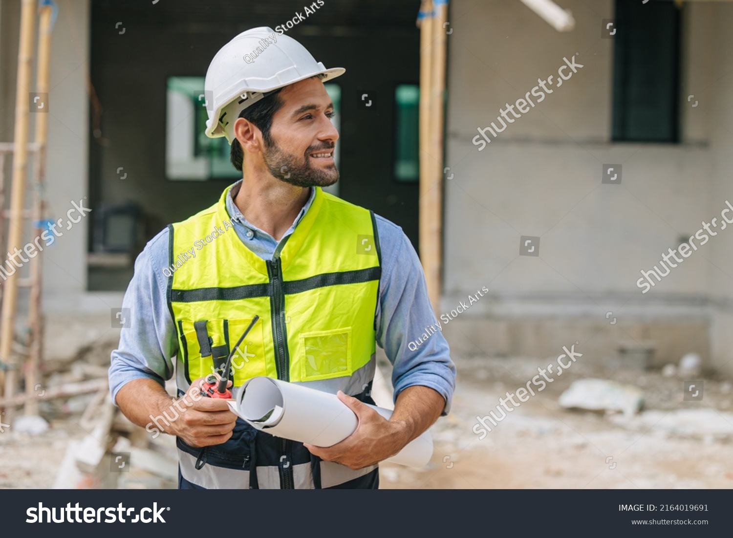 Engineer Builder Happy Foreman Work Construction Stock Photo 2164019691 ...