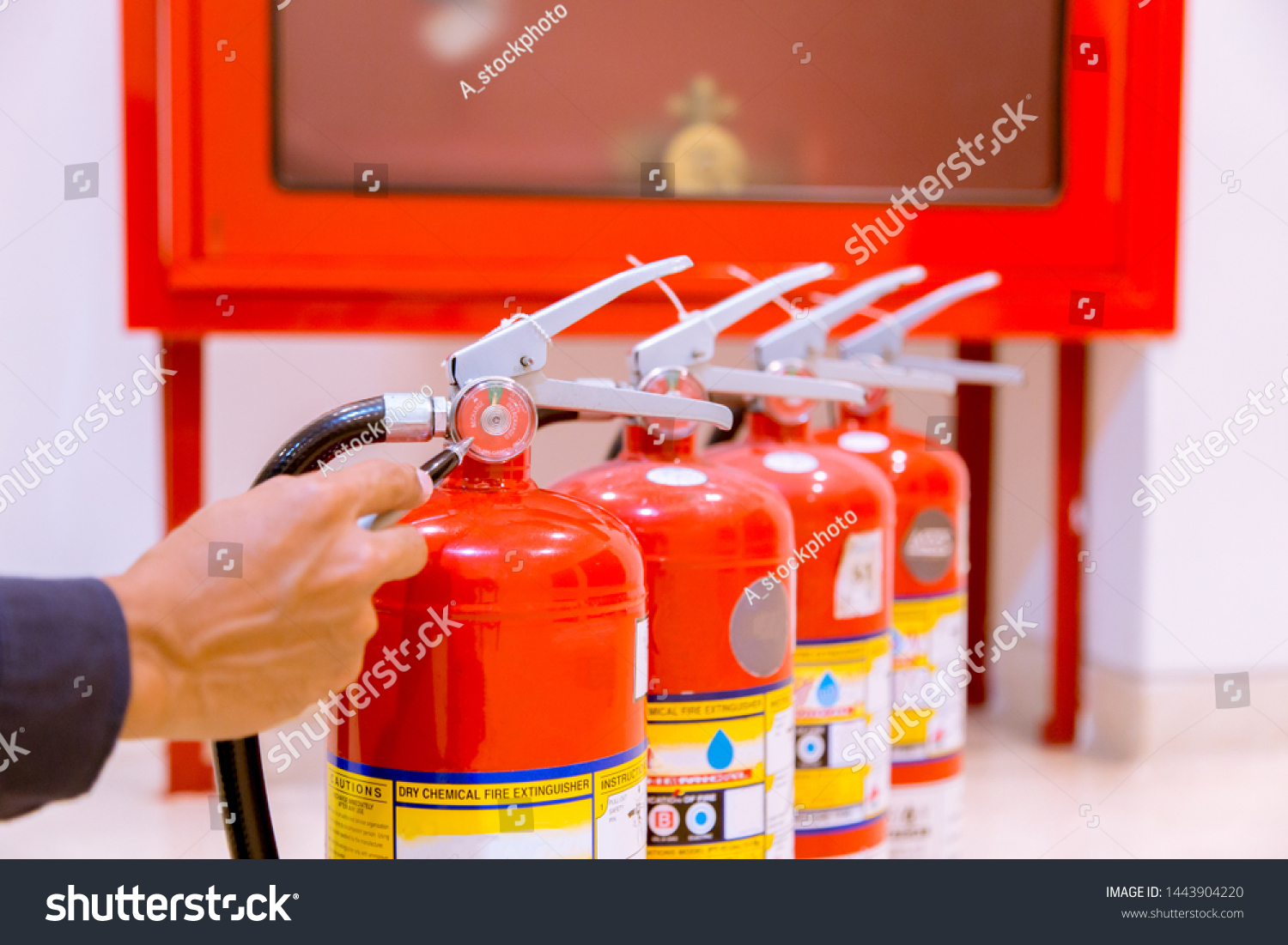 Engineer Inspection Fire Extinguishersafety Concept Stock Photo ...