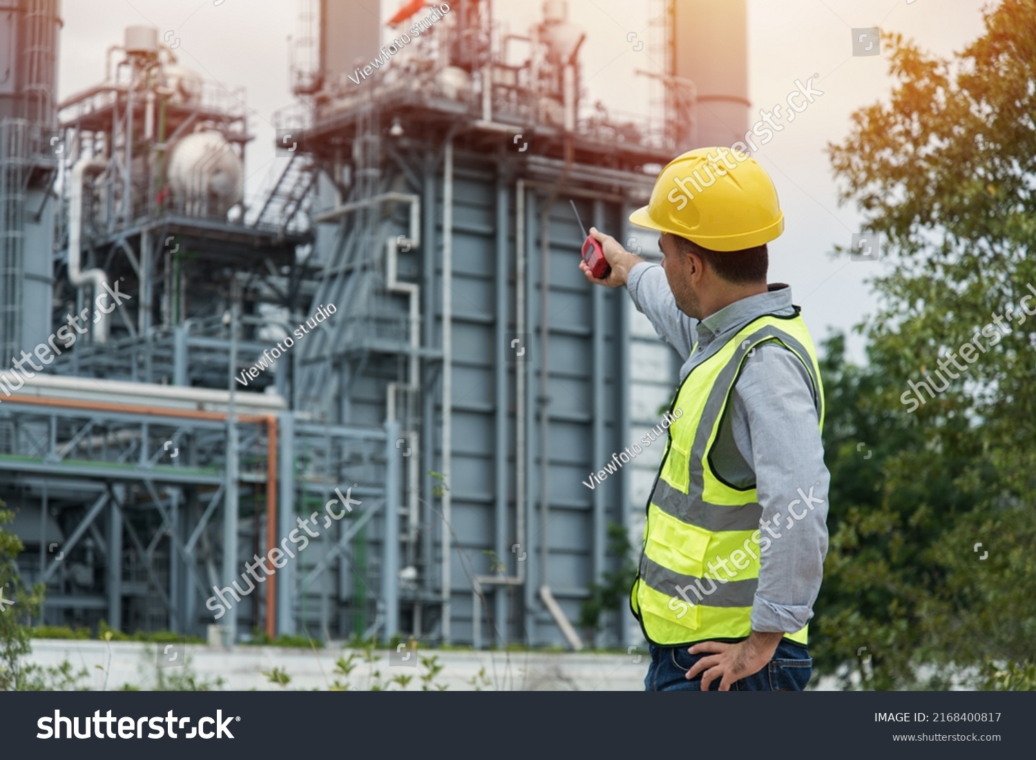 Engineer Wearing Ppe Uniform Helmet Looking Stock Photo Shutterstock