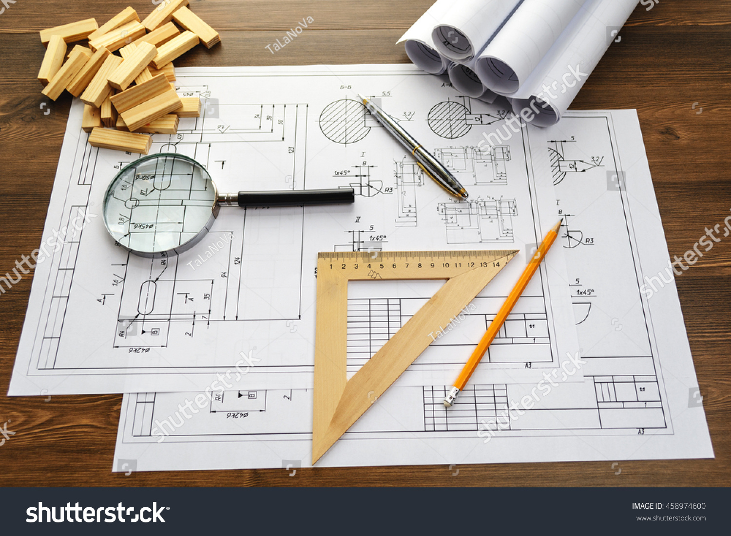 sketch ruler change Ruler Drawing Equipment Paper Pencil Engineering Stock