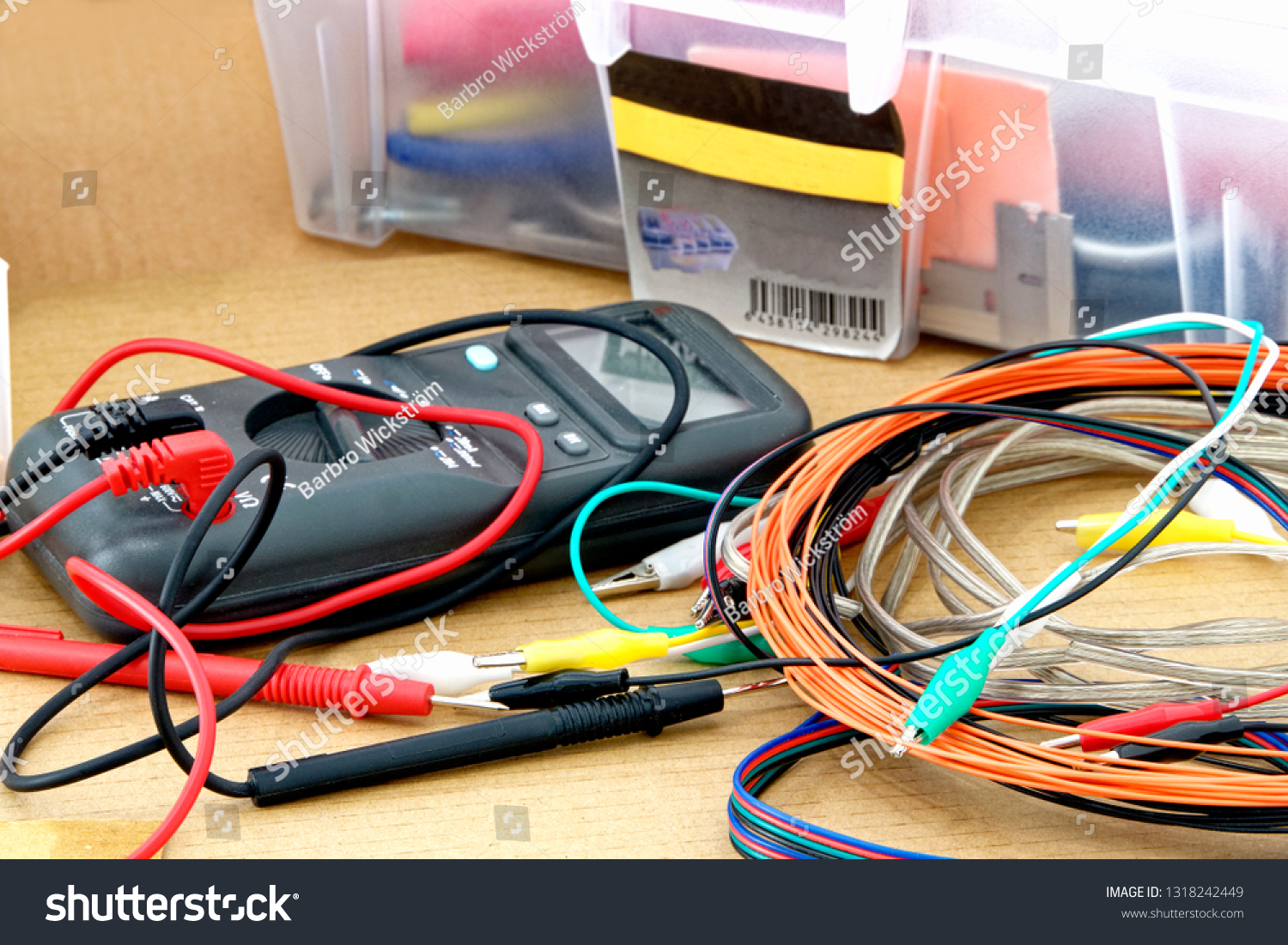 Engineering Work Table Toolbox Multimeter Electrical写真素材1318242449