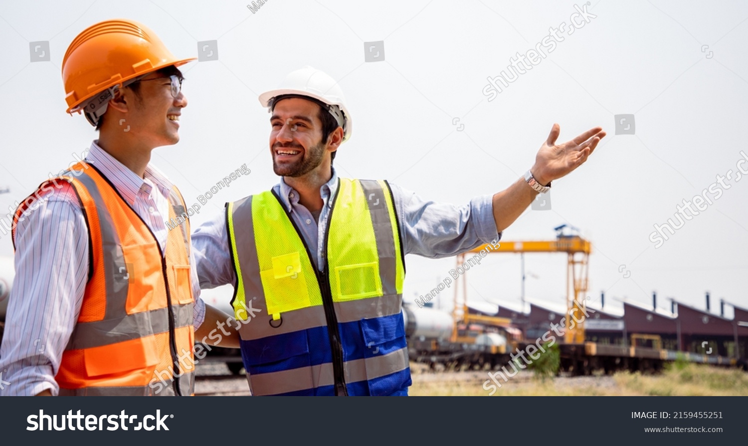 Engineers Working On Railway Train Statation Stock Photo 2159455251 ...