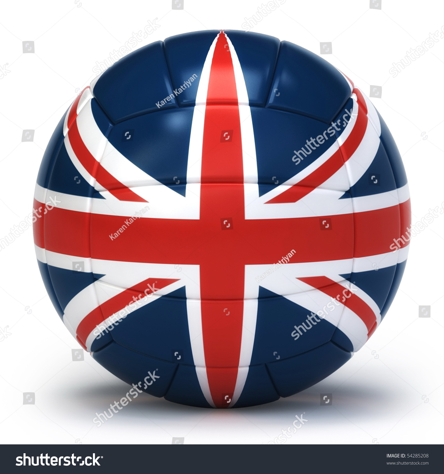 England Flag On Volleyball Ball Isolated Stock Illustration 54285208 ...