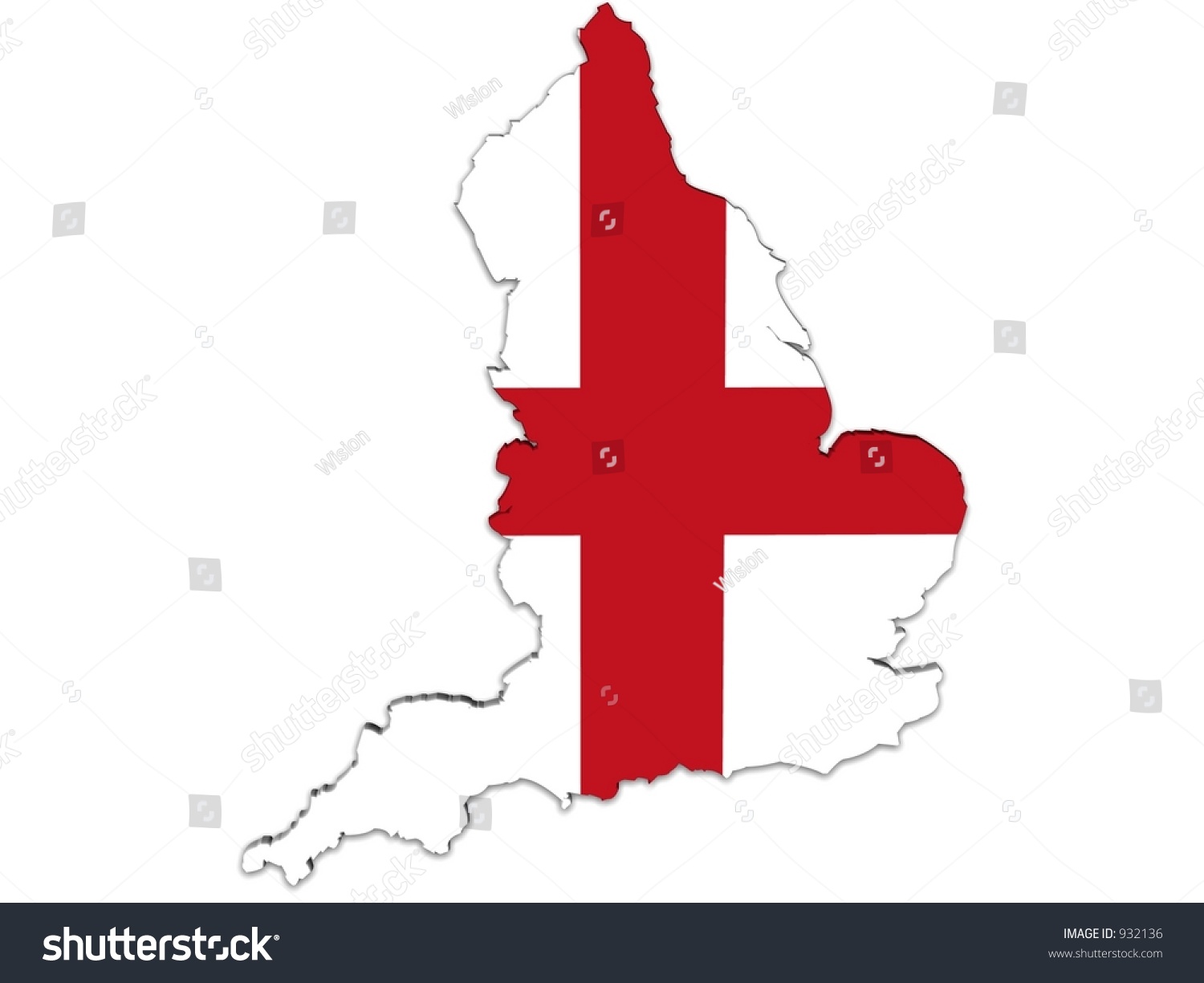 England Map Flag Stock Illustration 932136