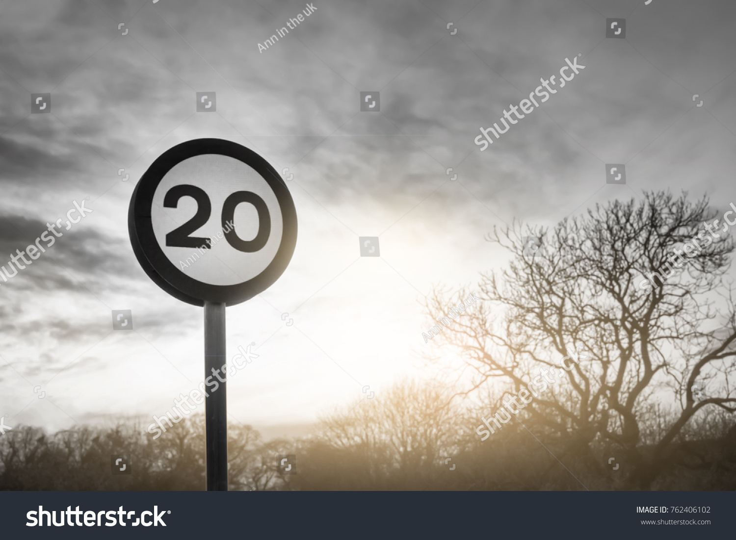 England Speed Limit Sign Km Stock Photo Edit Now