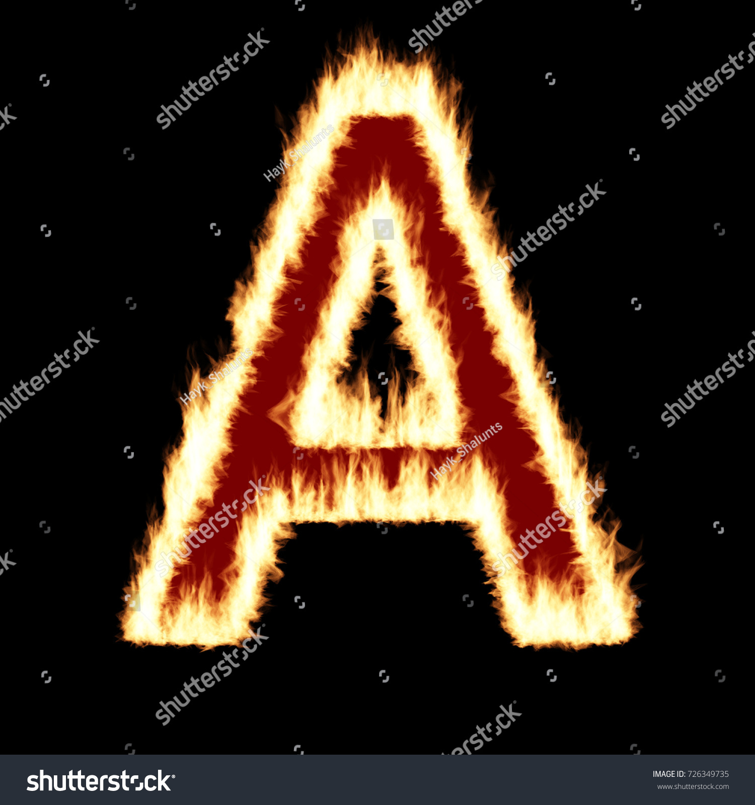 English Alphabet Capital Letter Flame Stock Illustration 726349735