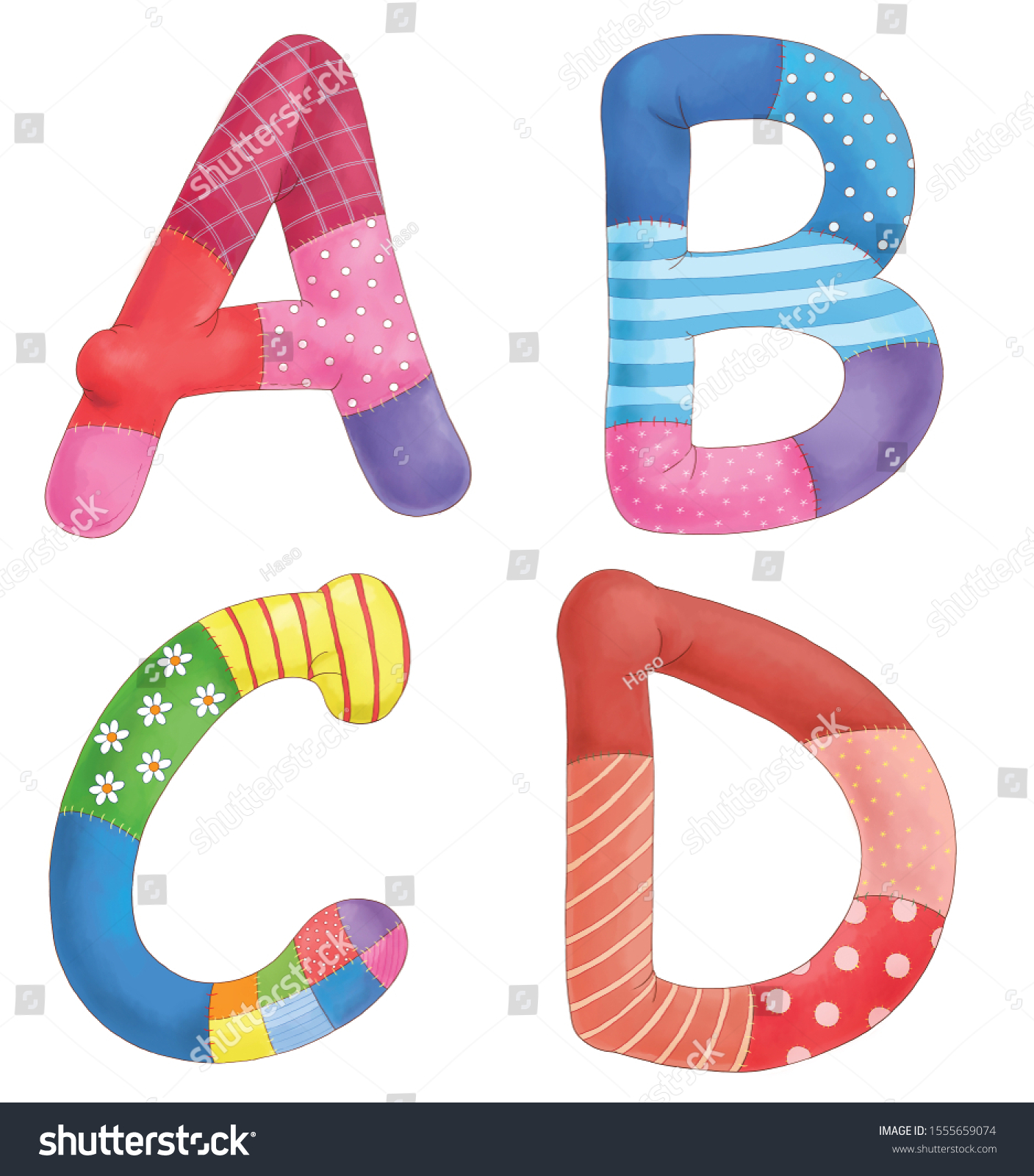 English Alphabet Capital Letters B C Stock Illustration 1555659074 ...