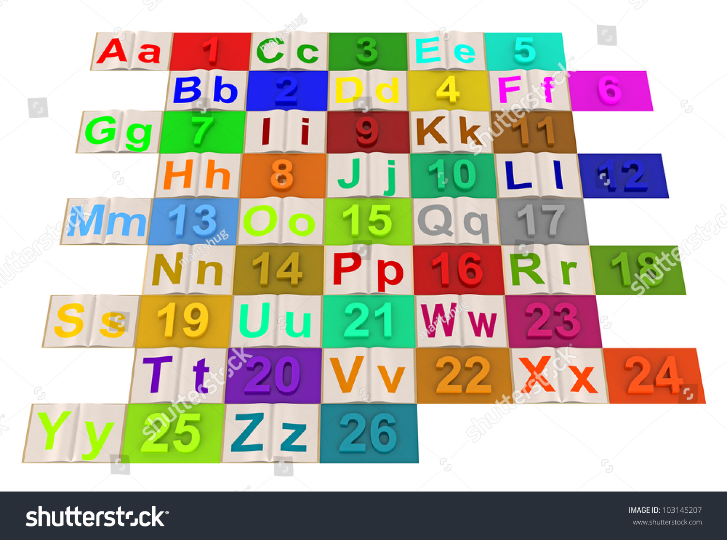 english-alphabet-letters-numbered-colored-stockfoto-103145207