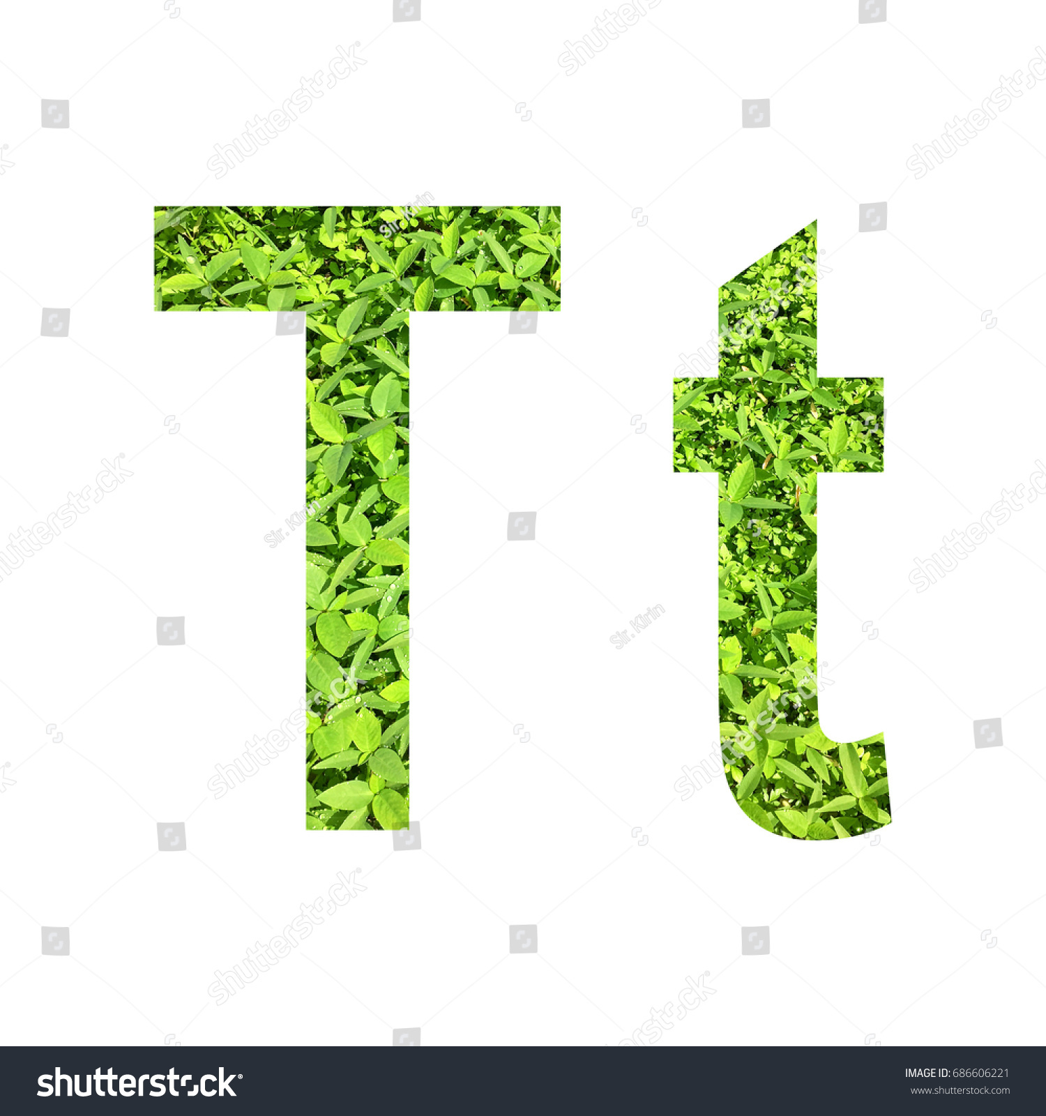 English Alphabet T Made Green Grass Stock Photo 686606221 Shutterstock