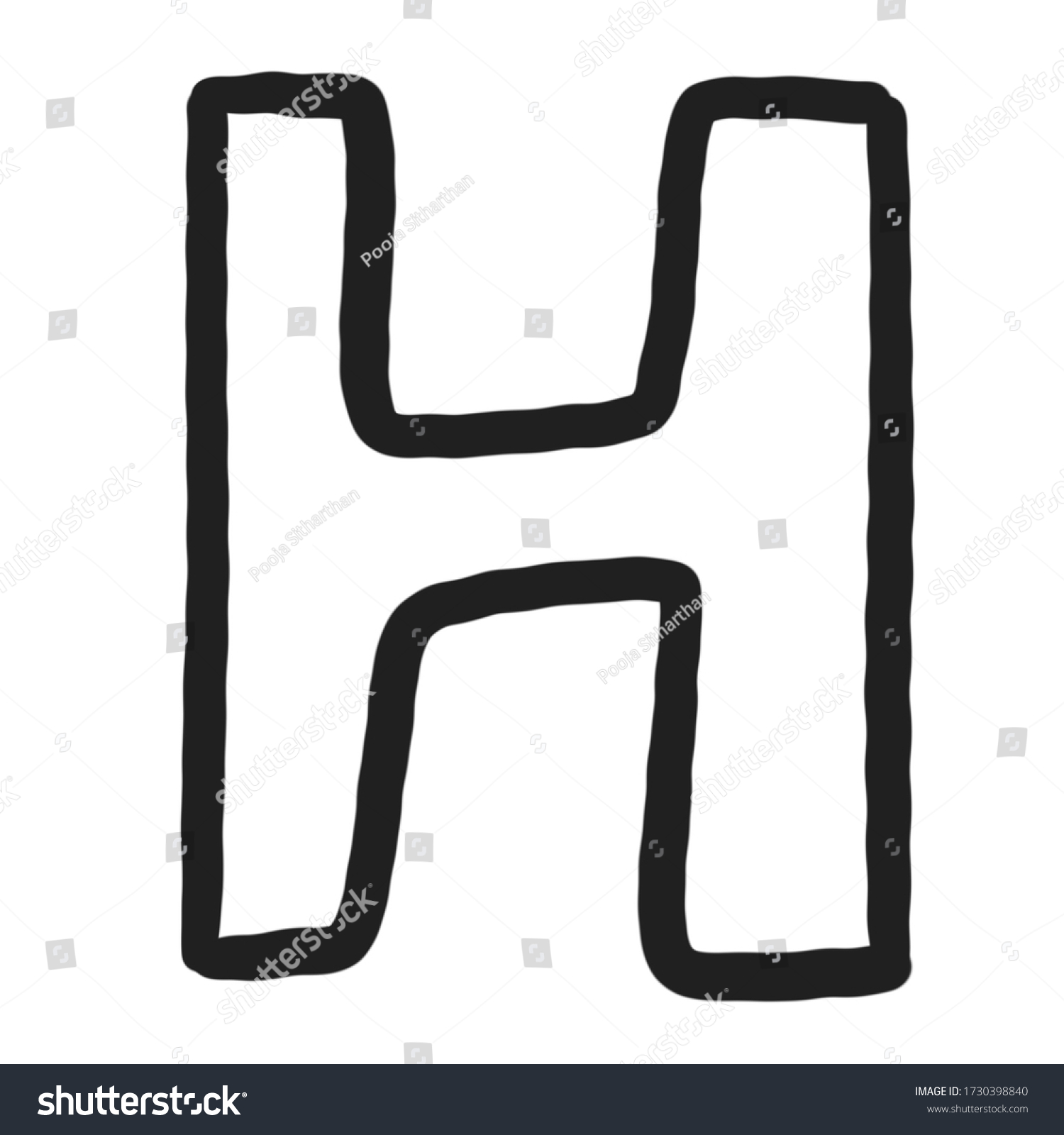 English Alphabet Plain Letter H Stock Illustration 1730398840 ...