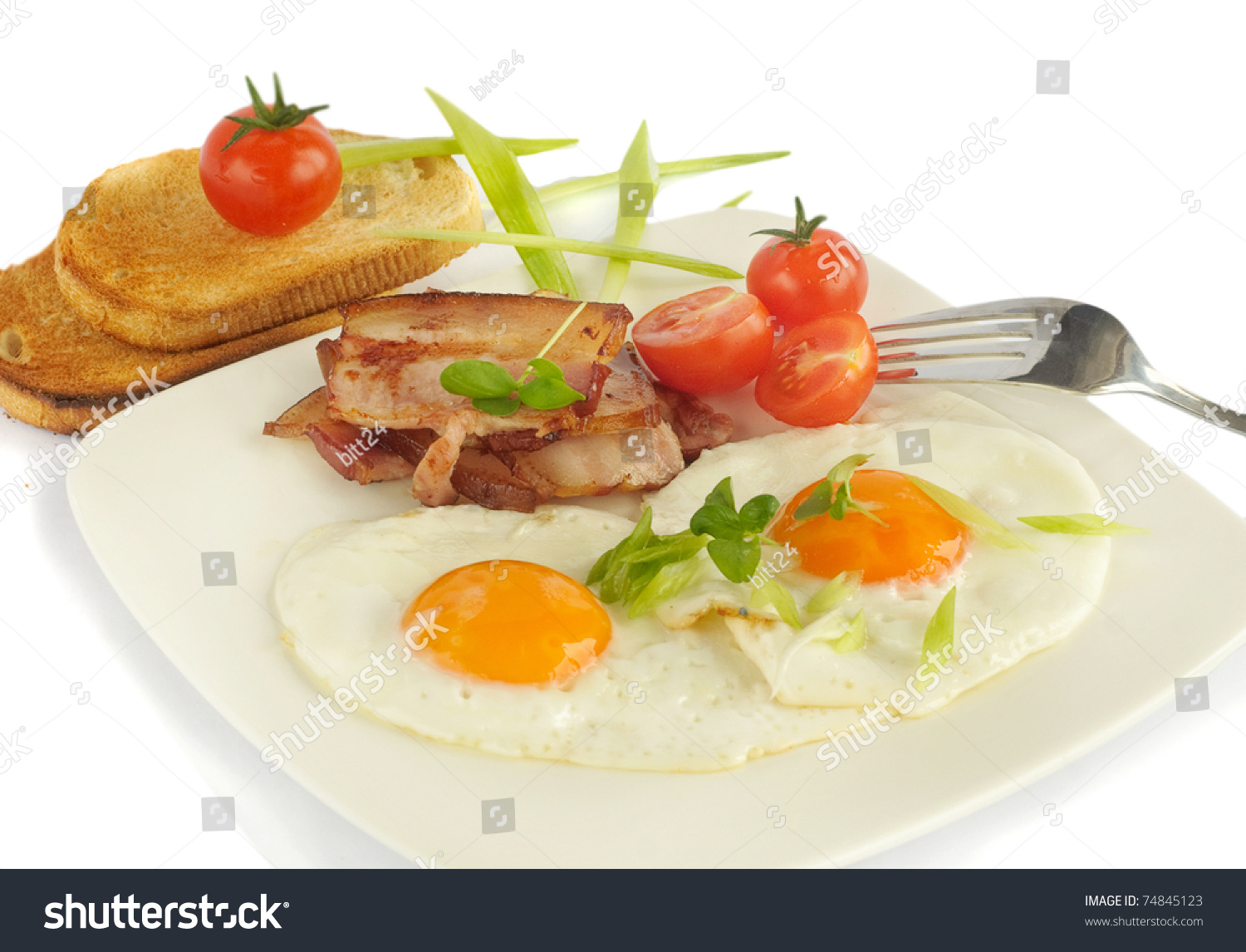 English Breakfast Isolated On White Background Stock Photo 74845123 ...