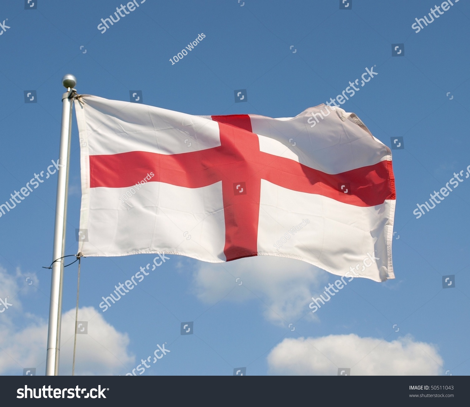 English Flag Saint Georges Cross Flying Stock Photo 50511043 | Shutterstock