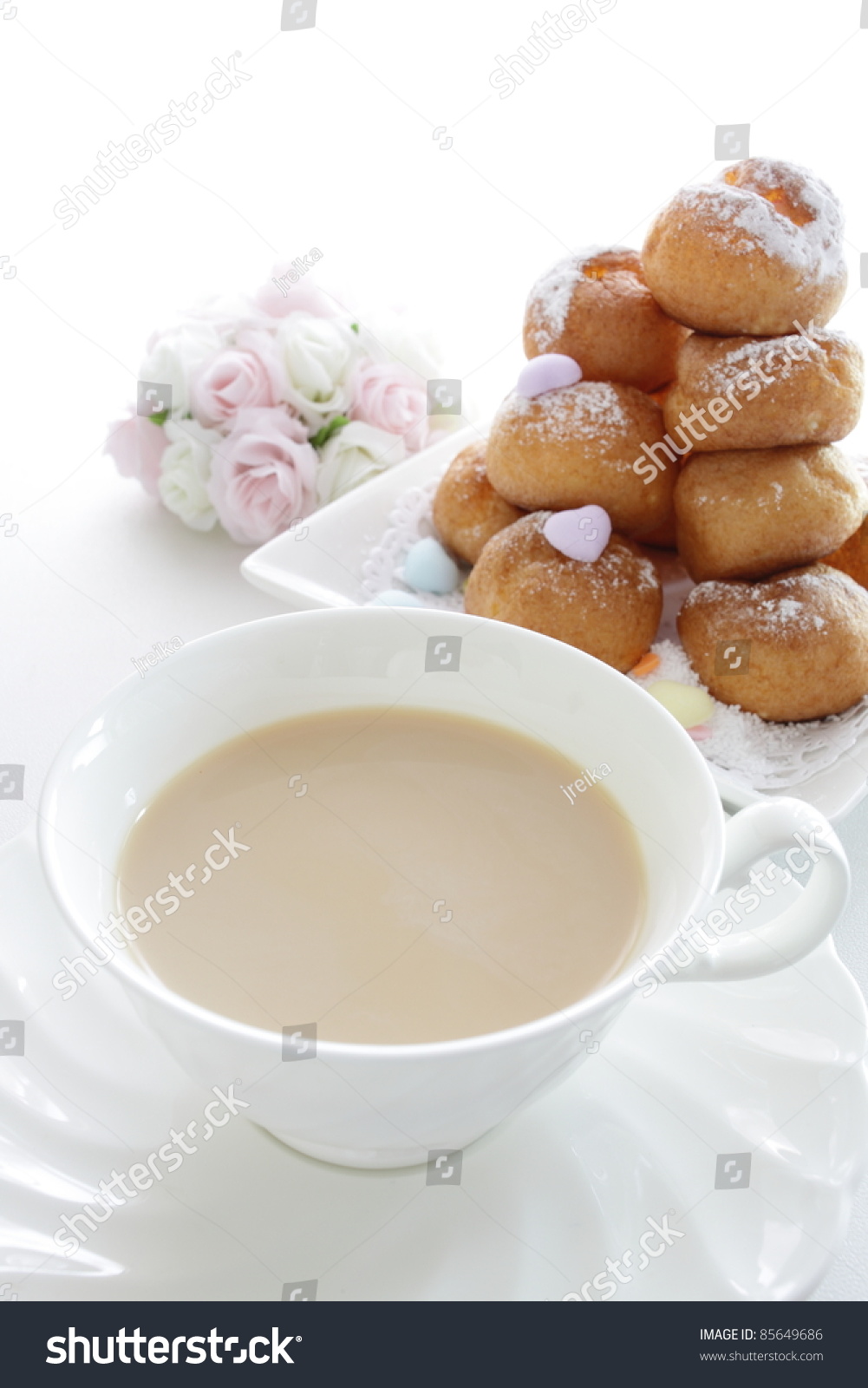 English Milk Tea Puff Cream Tea Stock Photo Shutterstock