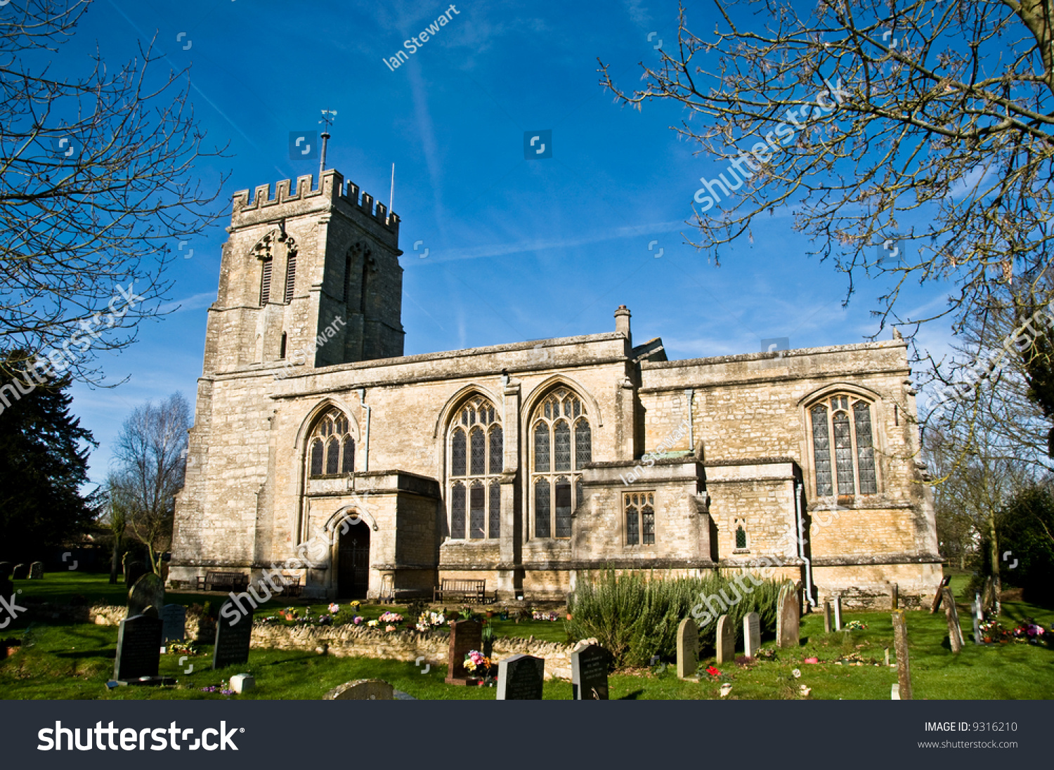 English Rural Stone Church Building Against Sky Stock Photo 9316210 ...