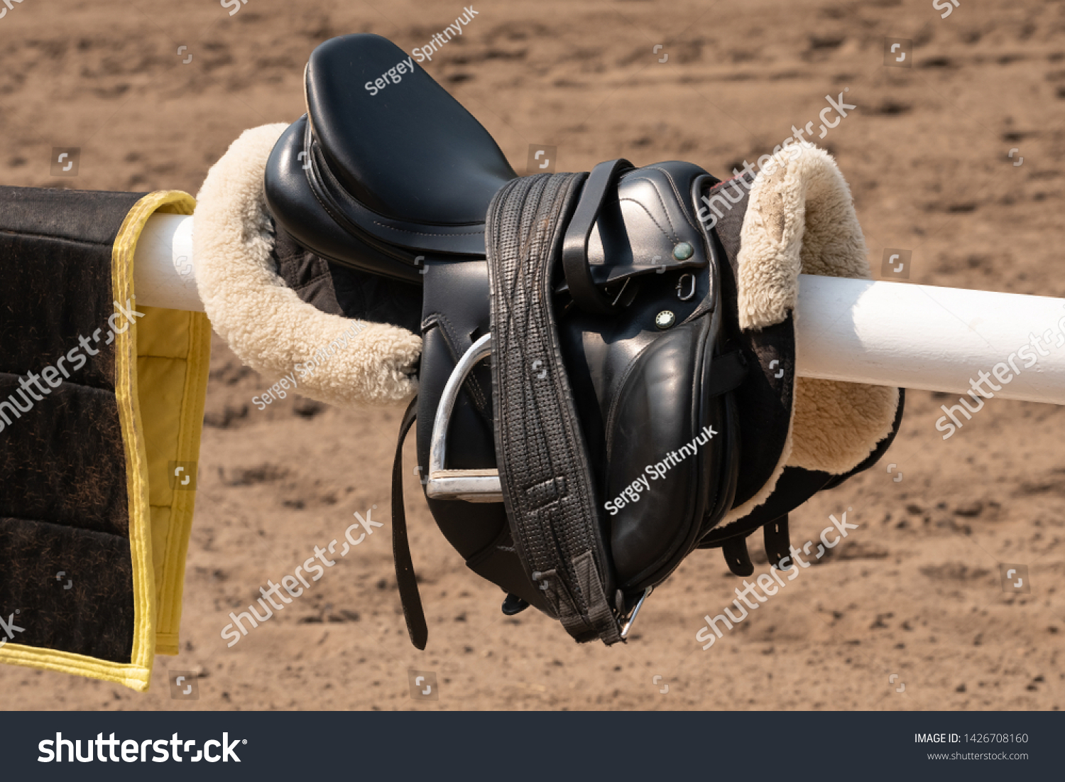 English Saddle Bridle Hanging On Wooden Stock Photo Edit