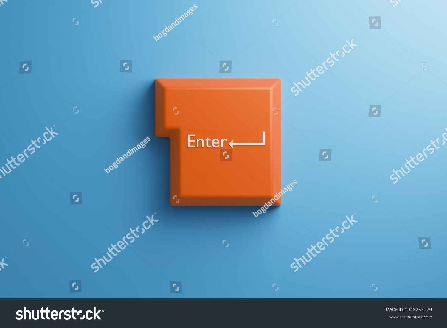 enter-key-computer-keyboard-3d-illustration-stock-illustration