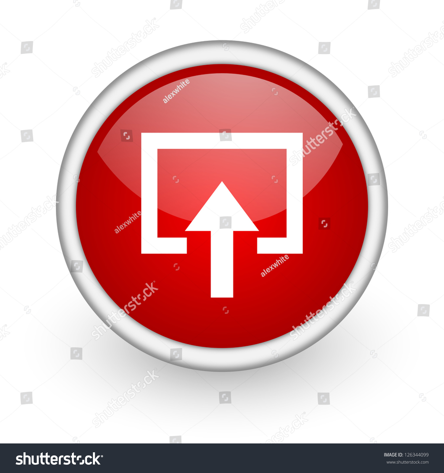 Enter Red Circle Web Icon On White Background Stock Photo 126344099 ...