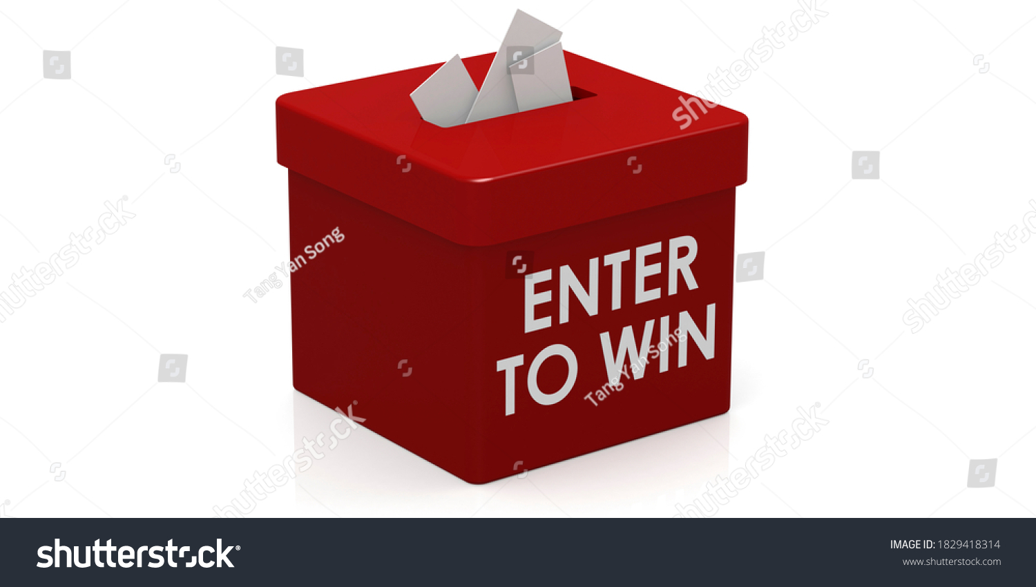 Enter Win On Lucky Draw Box Stock Illustration 1829418314