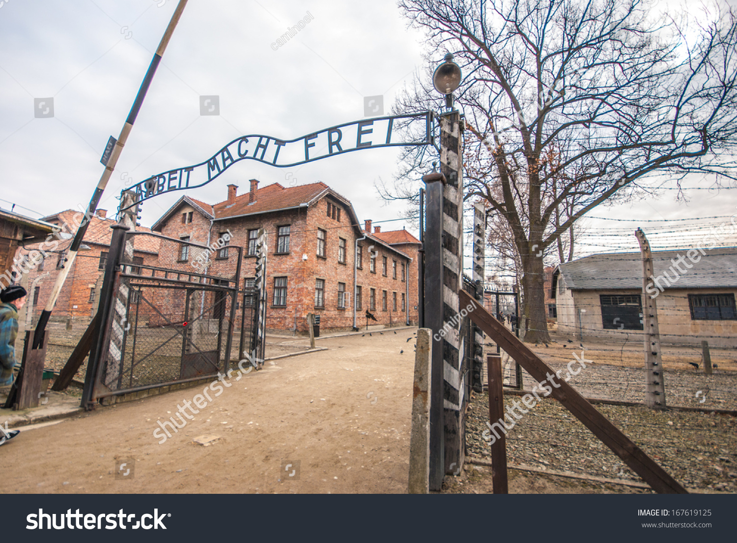 Entrance Gate To Auschwitz Concentration Camp, Poland Stock Photo ...