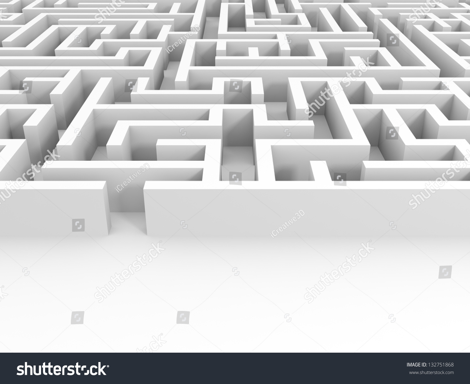 Entrance Into The White Maze. 3d Illustration. - 132751868 : Shutterstock