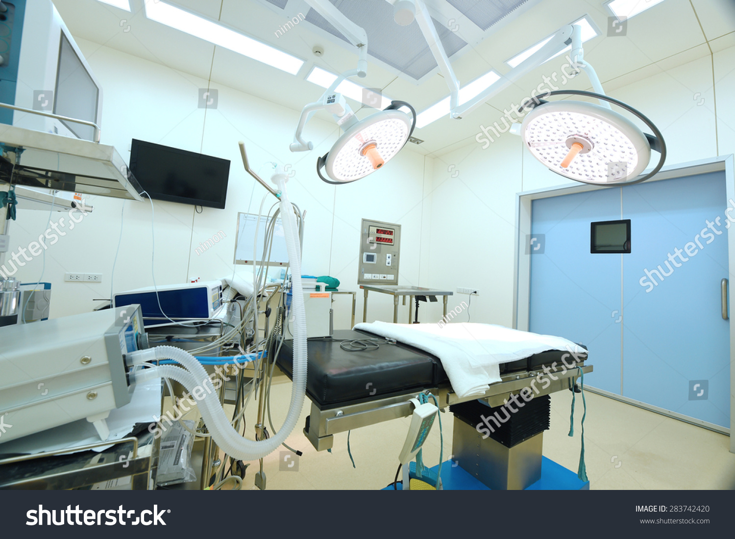 Equipment Medical Devices Modern Operating Room Stock Photo Edit Now   Stock Photo Equipment And Medical Devices In Modern Operating Room 283742420 