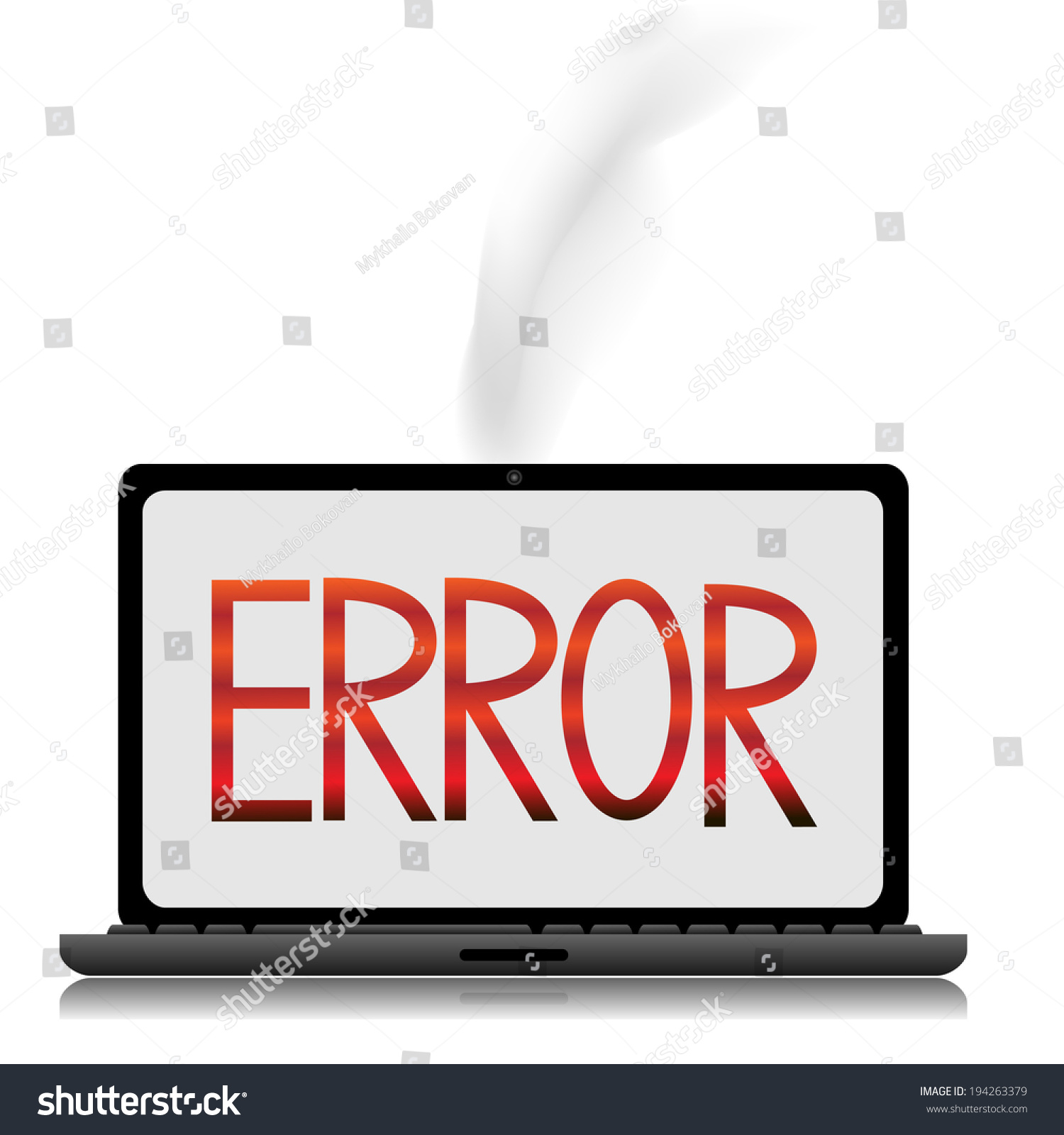 Error Message On Laptope Screen Stock Illustration 194263379