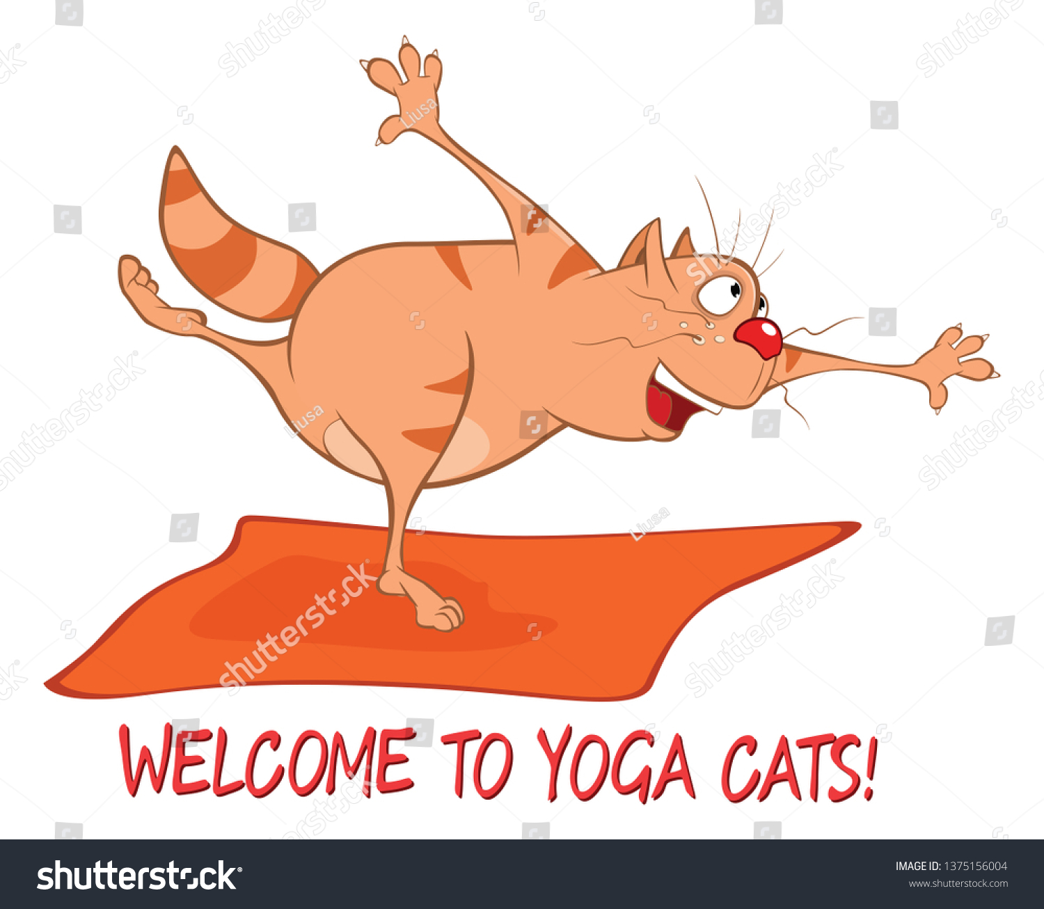 Essential Yoga Poses Cats Illustration Cute Stock Illustration ...