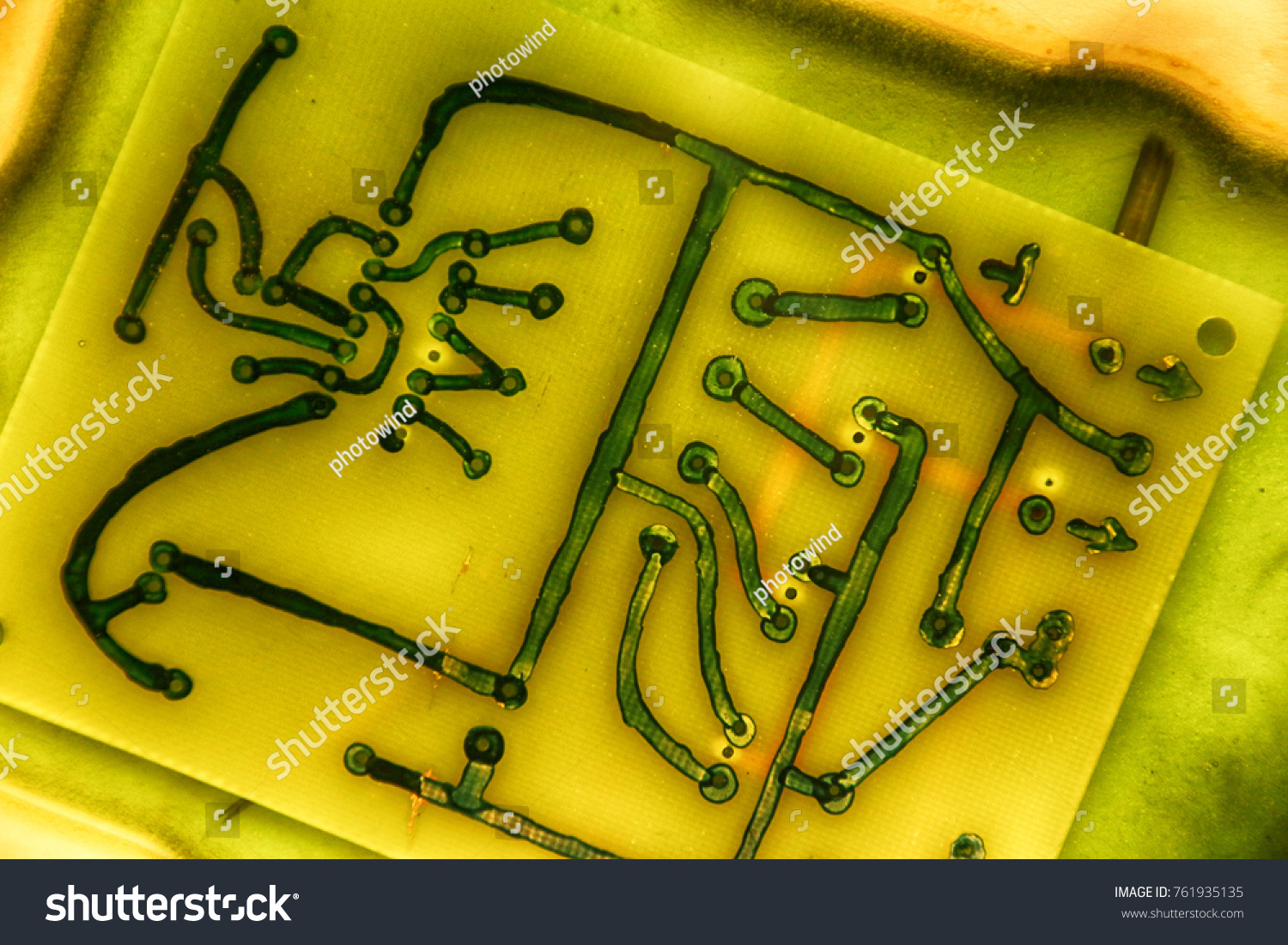 Etching Electronic Circuit Ferric Chloride Solution Stock Photo (Edit