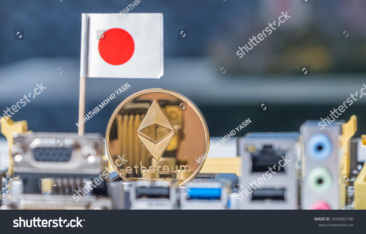 Ethereum Coin Crypto Currency Miniature Japanese Business Finance Stock Image