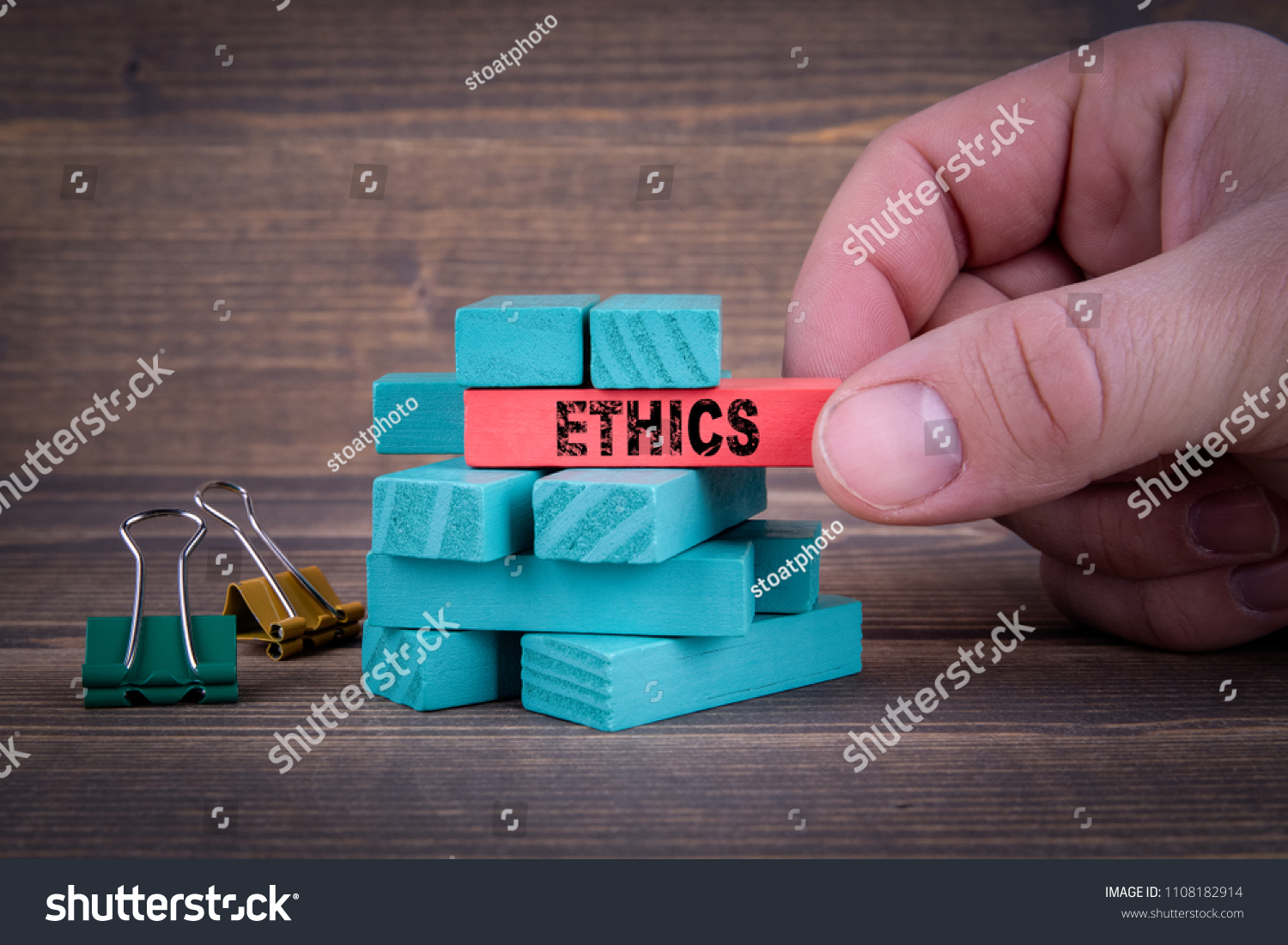 Ethics Business Concept Colorful Wooden Blocks Stock Photo 1108182914 ...