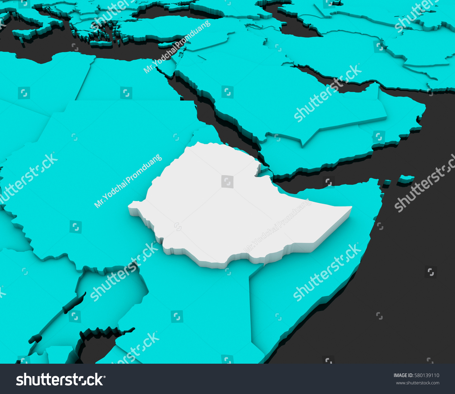 Ethiopia Map 3d Illustration Stock Illustration 580139110 Shutterstock   Stock Photo Ethiopia Map D Illustration 580139110 