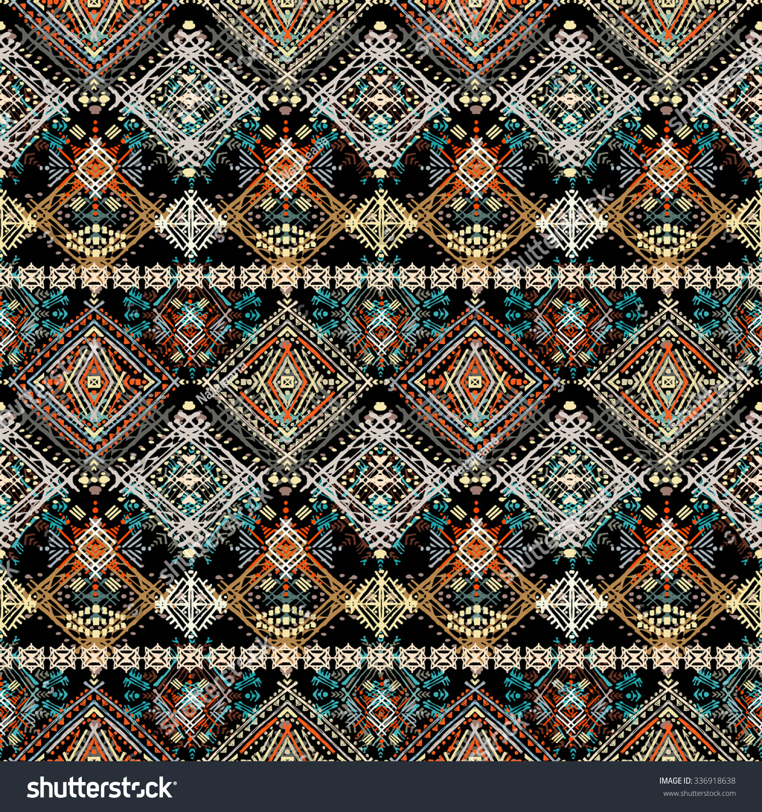 Ethnic Boho Seamless Pattern Ethno Ornament Stock Illustration 336918638