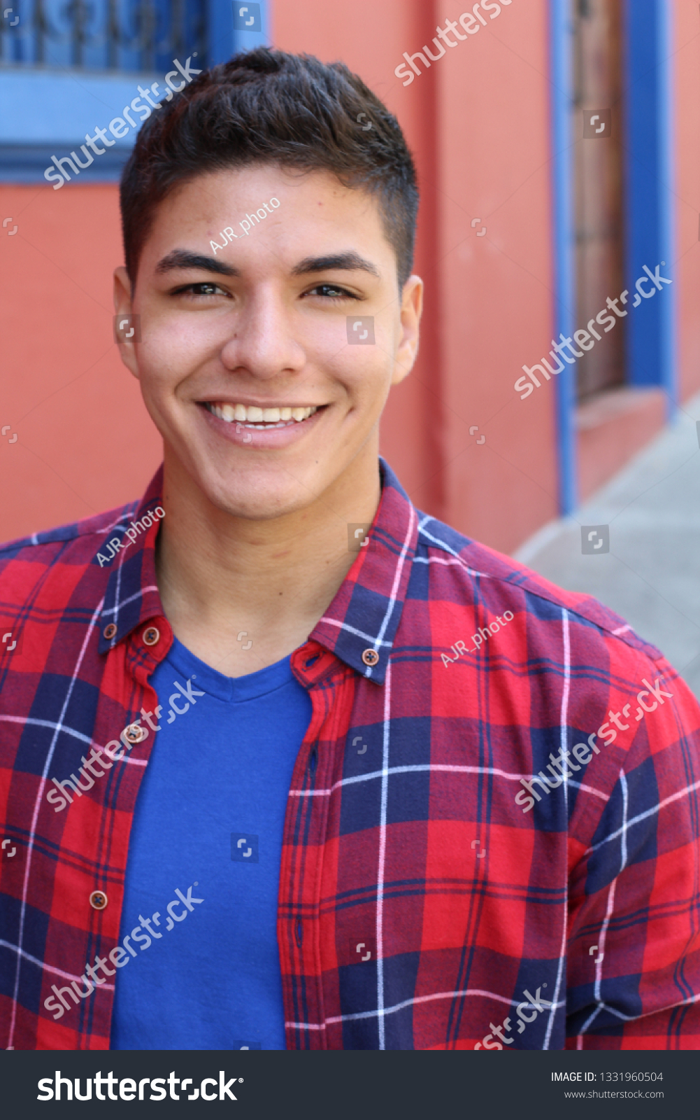 Stock Photo Ethnic Young Guy Smiling Headshot 1331960504 