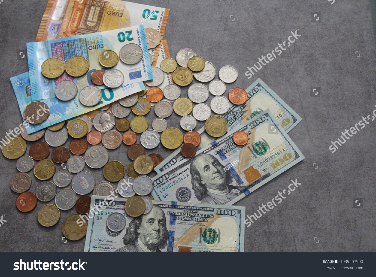 Euro Us Dollars Banknotes Multi Currency Stock Photo Edit Now 1039207900