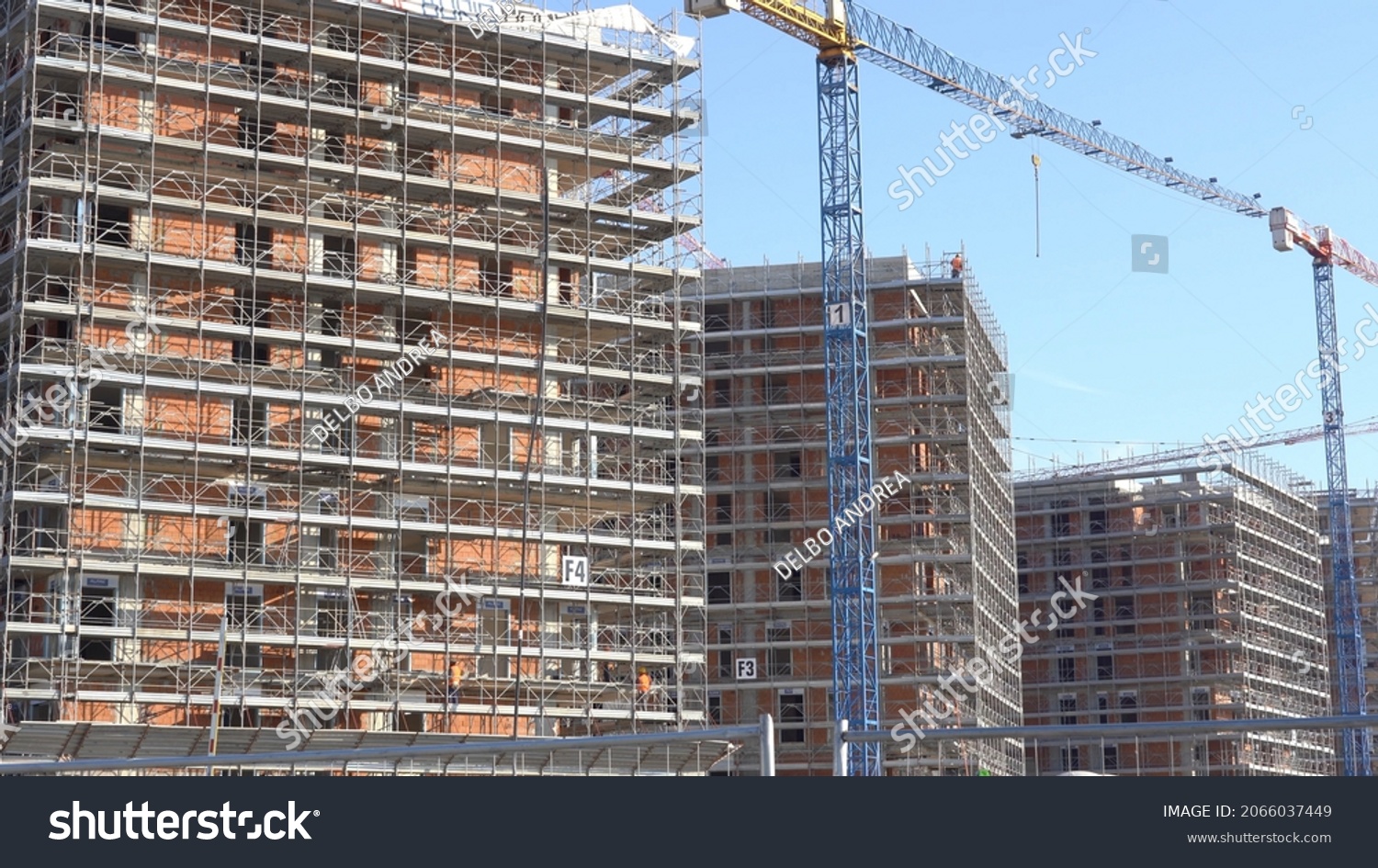 Stock Photo Europe Italy Milan October Construction Site With Scaffolding For The Construction Of 2066037449 