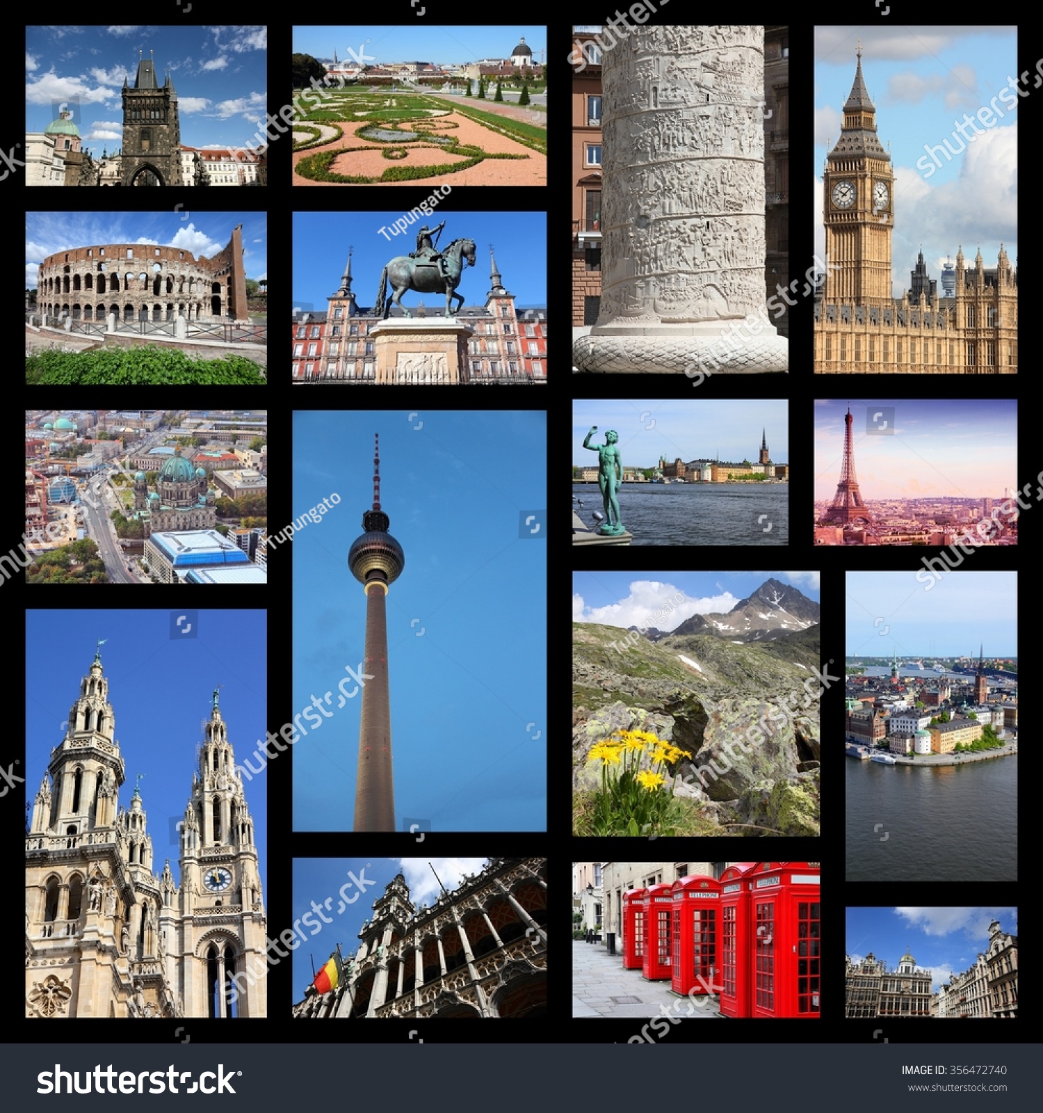 Europe Landmarks Photo Collage London Paris Stock Photo Edit Now