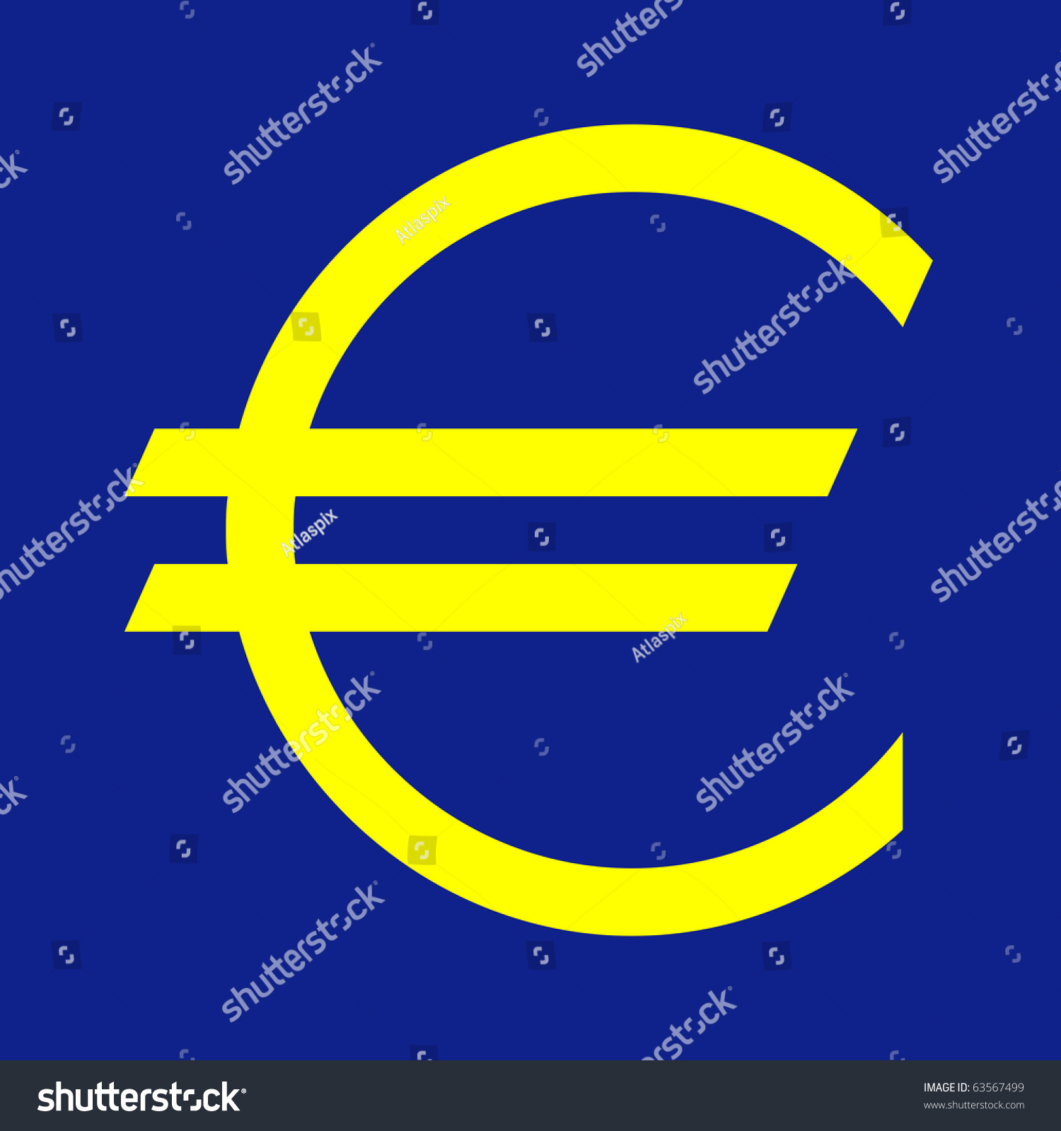 European Currency Symbol On Blue Background In Official Color. Stock ...