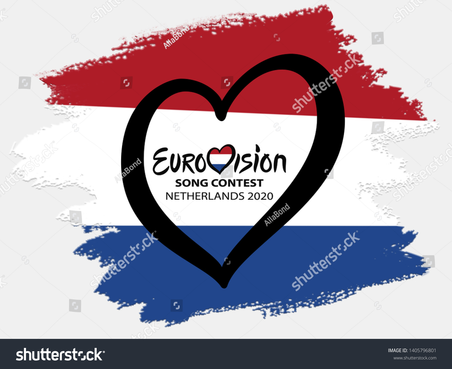 Eurovision Logo Heart On Flag Background Stock Illustration 1405796801