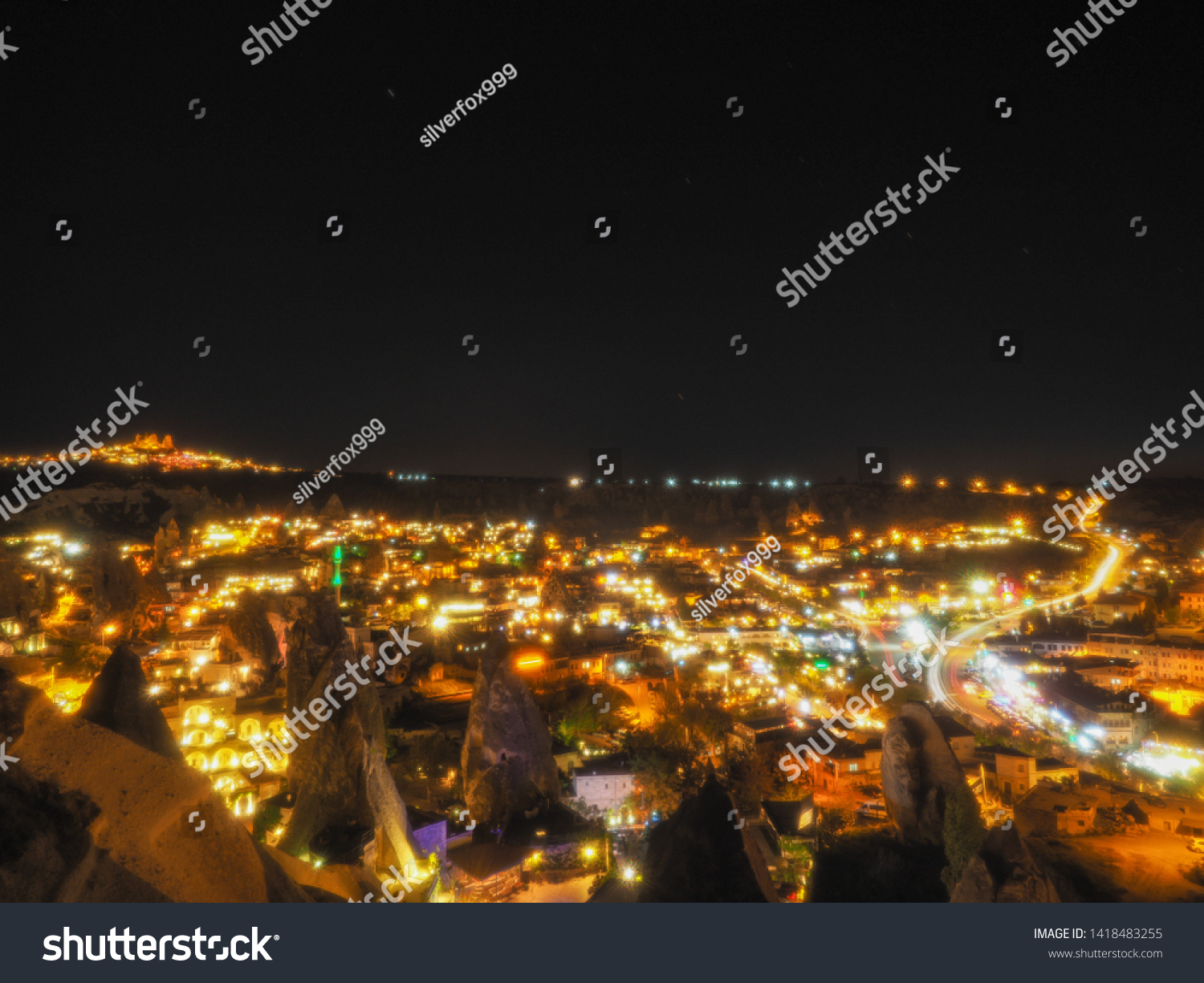 Evening View Goreme On Cappadocia Turkey Stock Photo Edit Now 1418483255