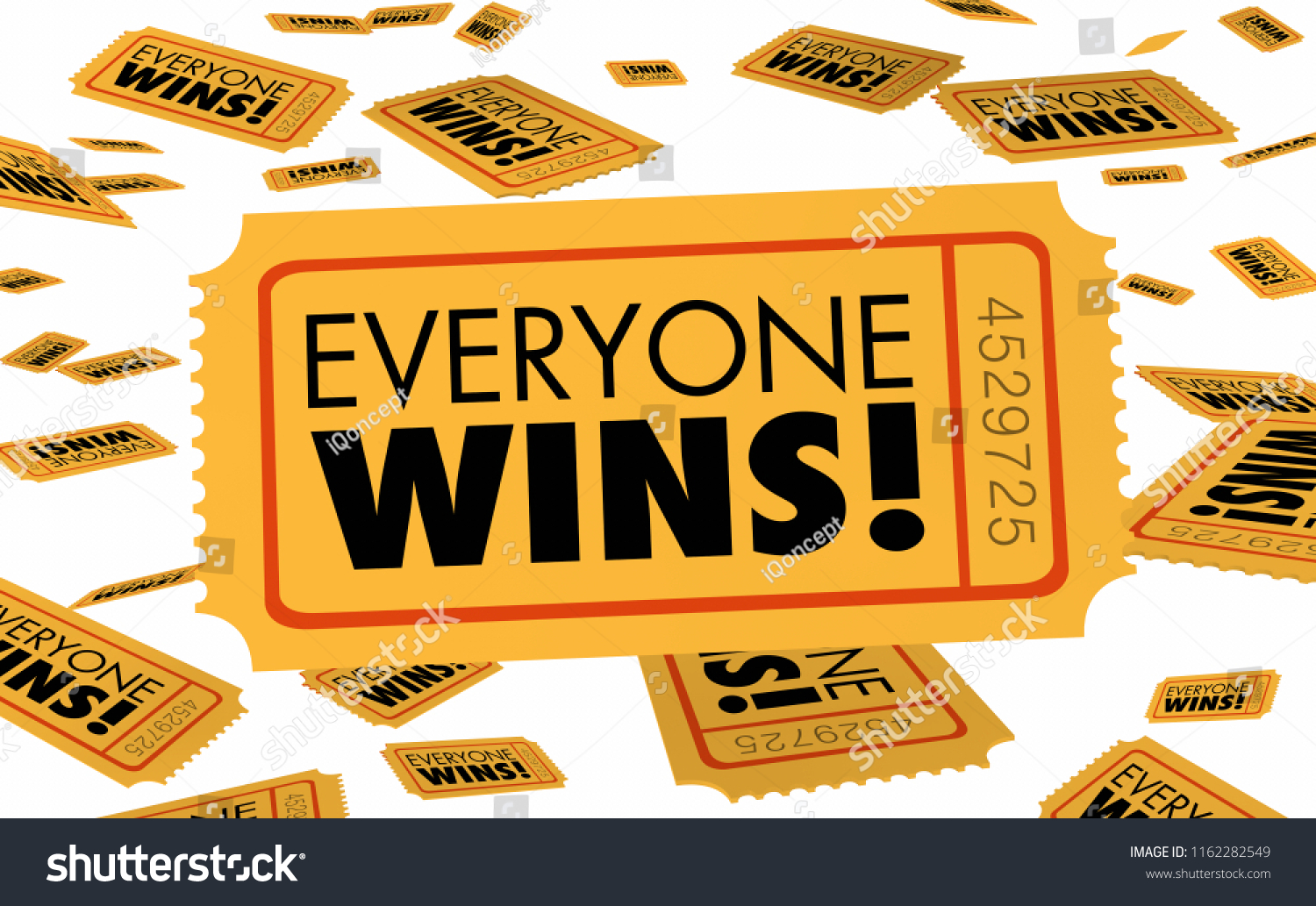 Everyone Wins Everybody Working Together Ticket Stock Illustration  1162282549