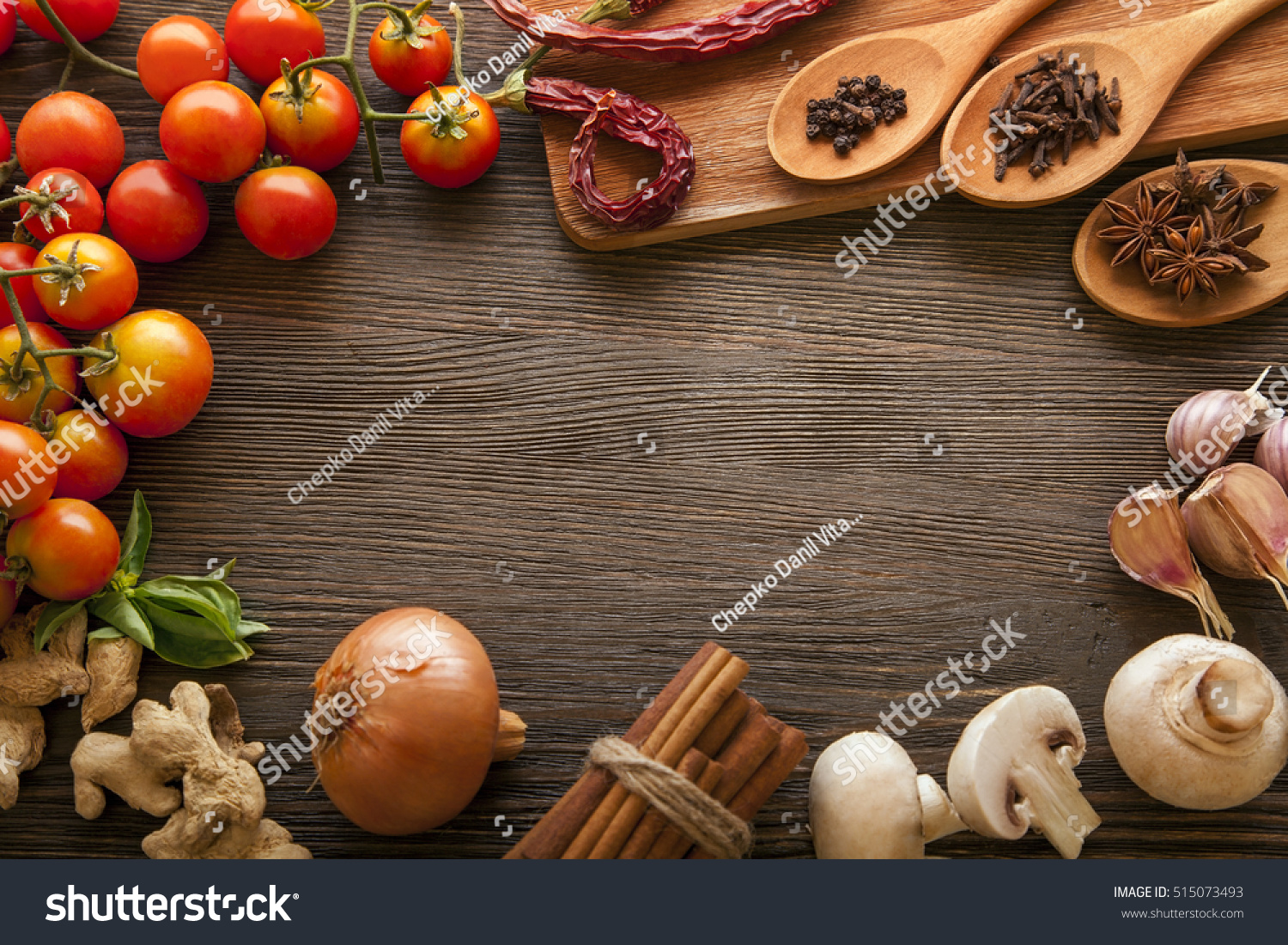  Tawny Brown Classic  Template Design Featuring Everything on Wood Table for the Preparation of Acute