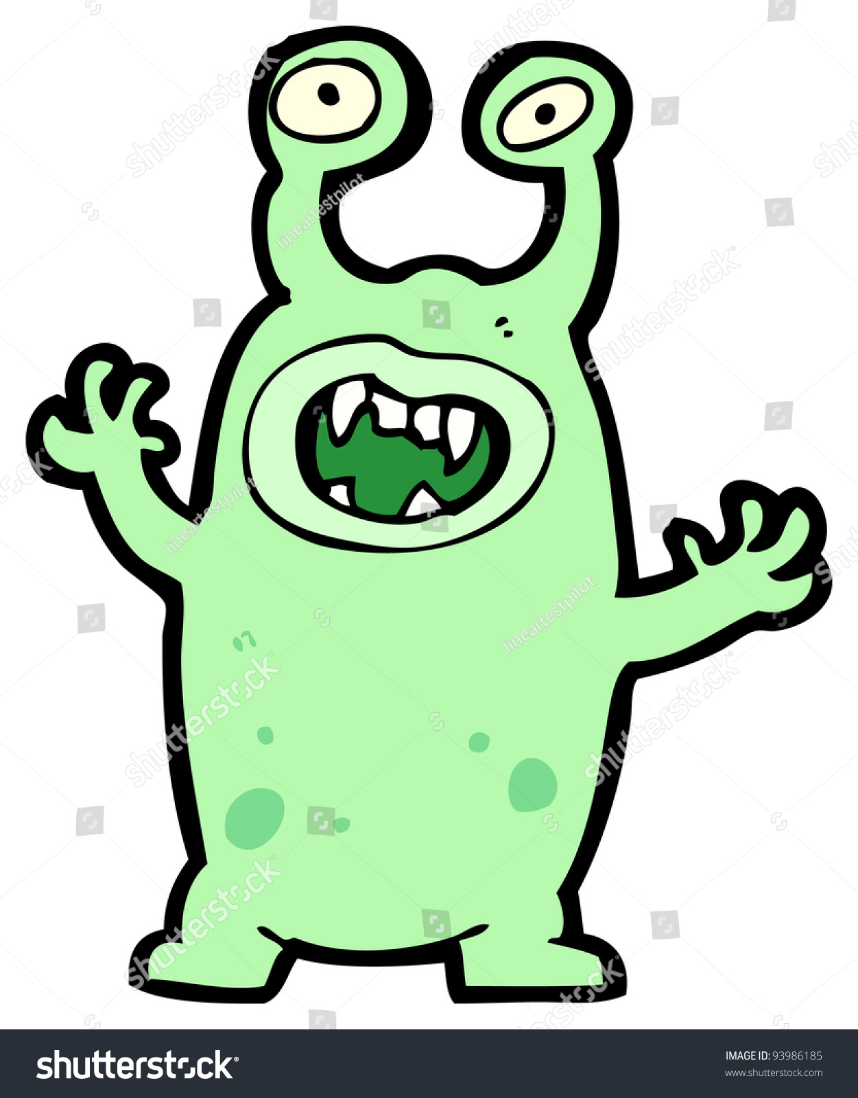 Evil Alien Cartoon (Raster Version) Stock Photo 93986185 : Shutterstock