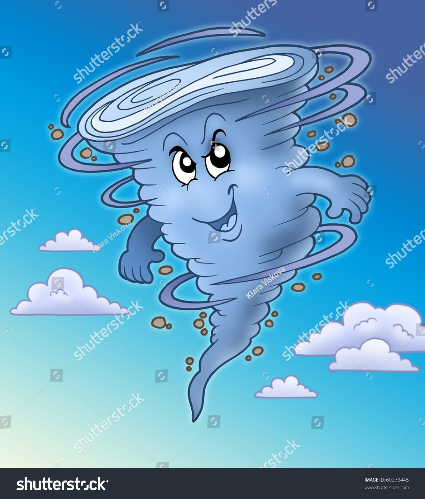 Evil Cartoon Tornado Color Illustration Stock Illustration 60273445 ...