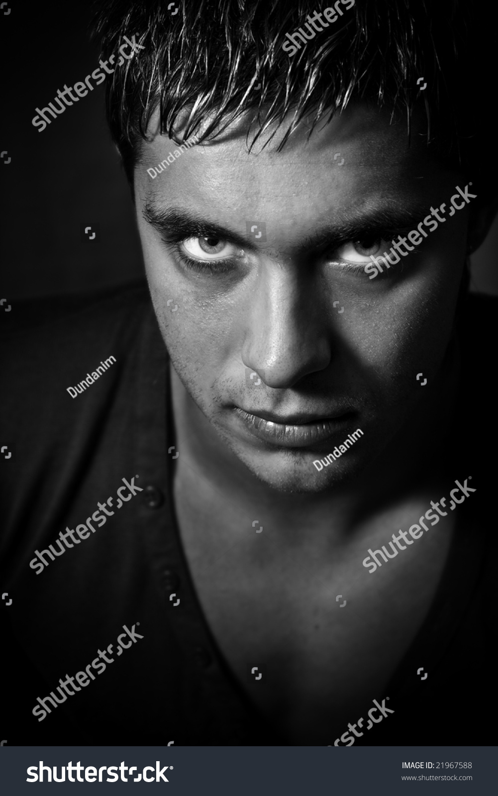 Evil Man Scary Eyes Looking Shadow Stock Photo 21967588 - Shutterstock