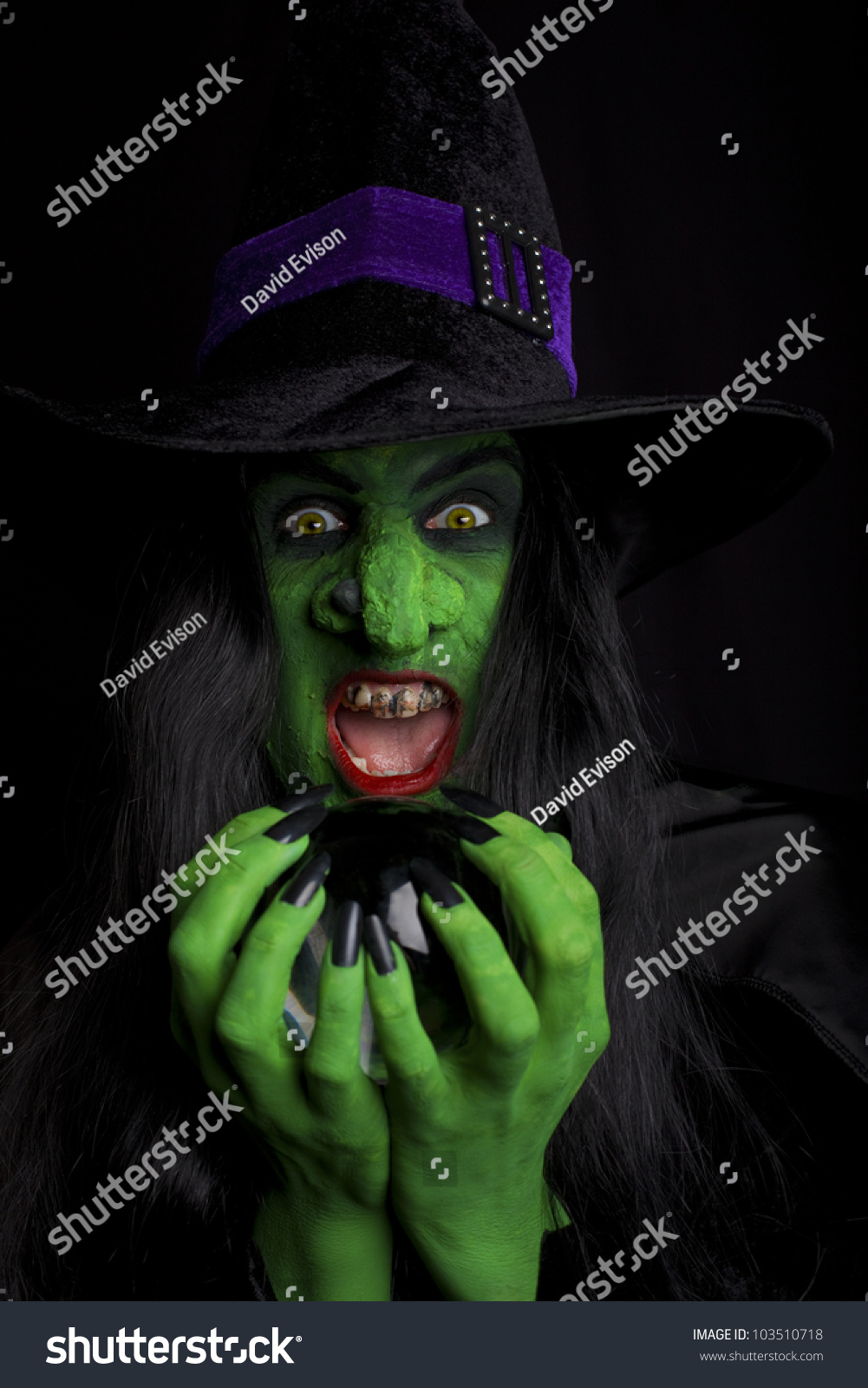 Evil Witch Holding Her Crystal Ball Stock Photo 103510718 - Shutterstock