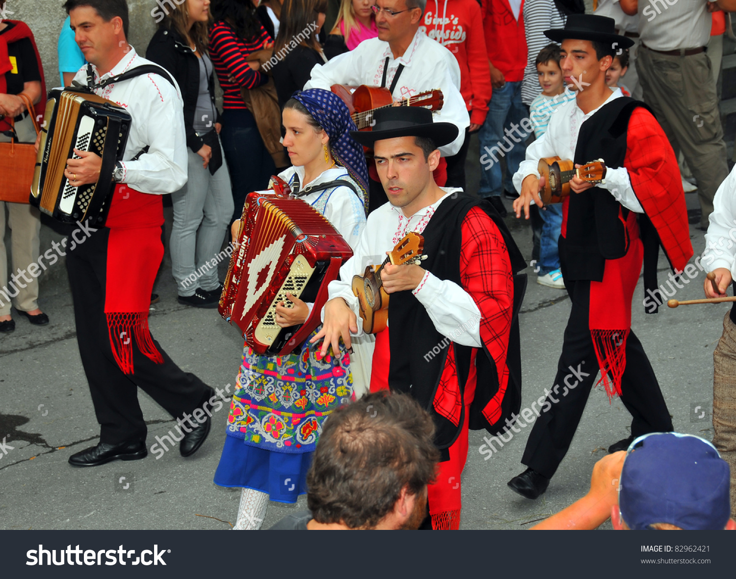 Evolene, Switzerland - August 15: Portuguese Musicians At The ...