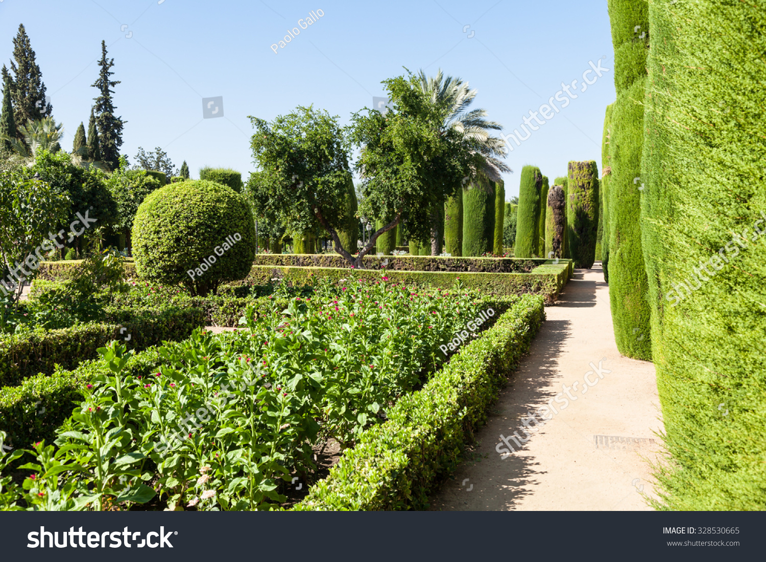 Example Italian Garden Design During Spring Stock Photo 328530665