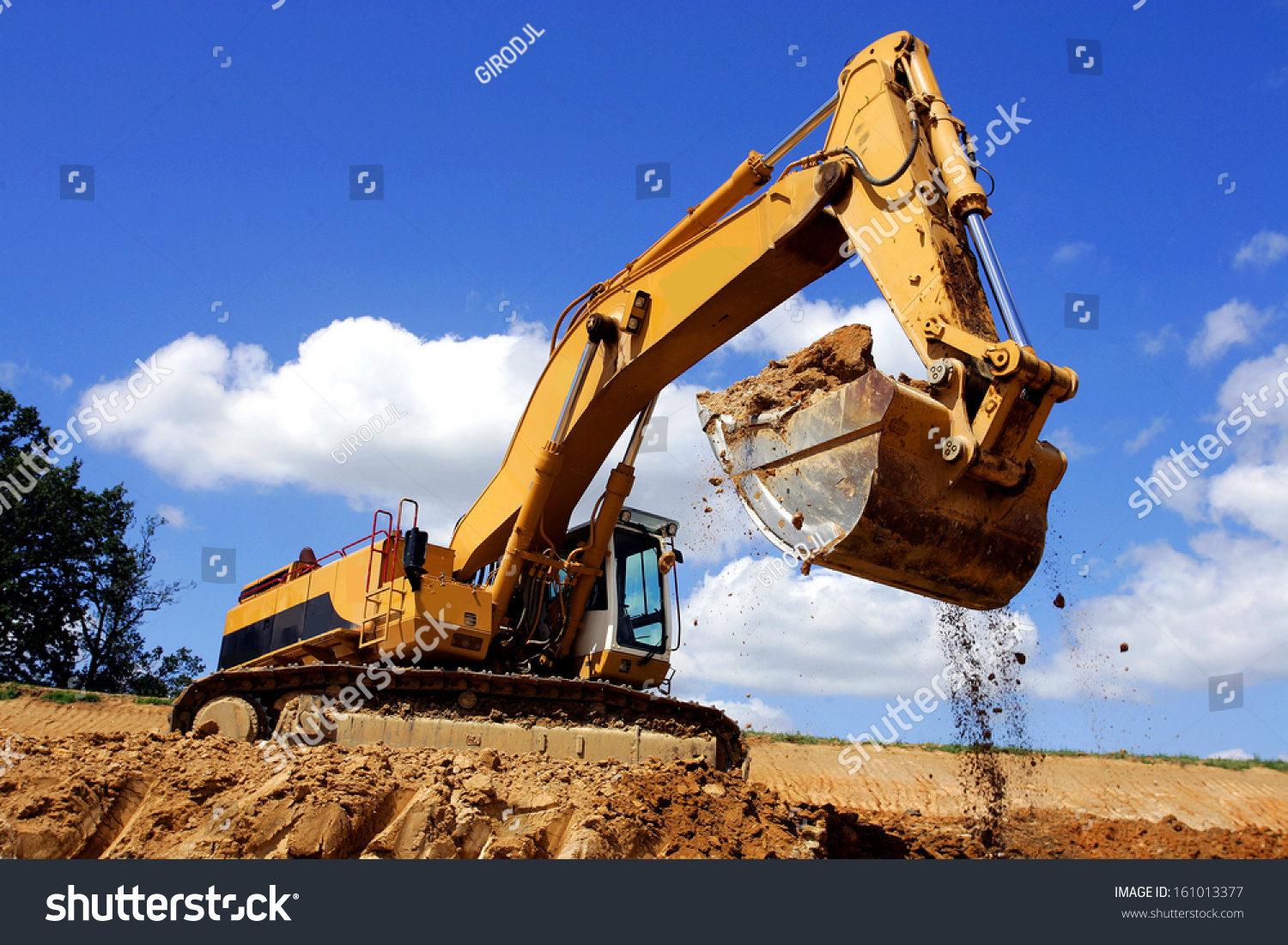 Excavator Action Stock Photo 161013377 - Shutterstock